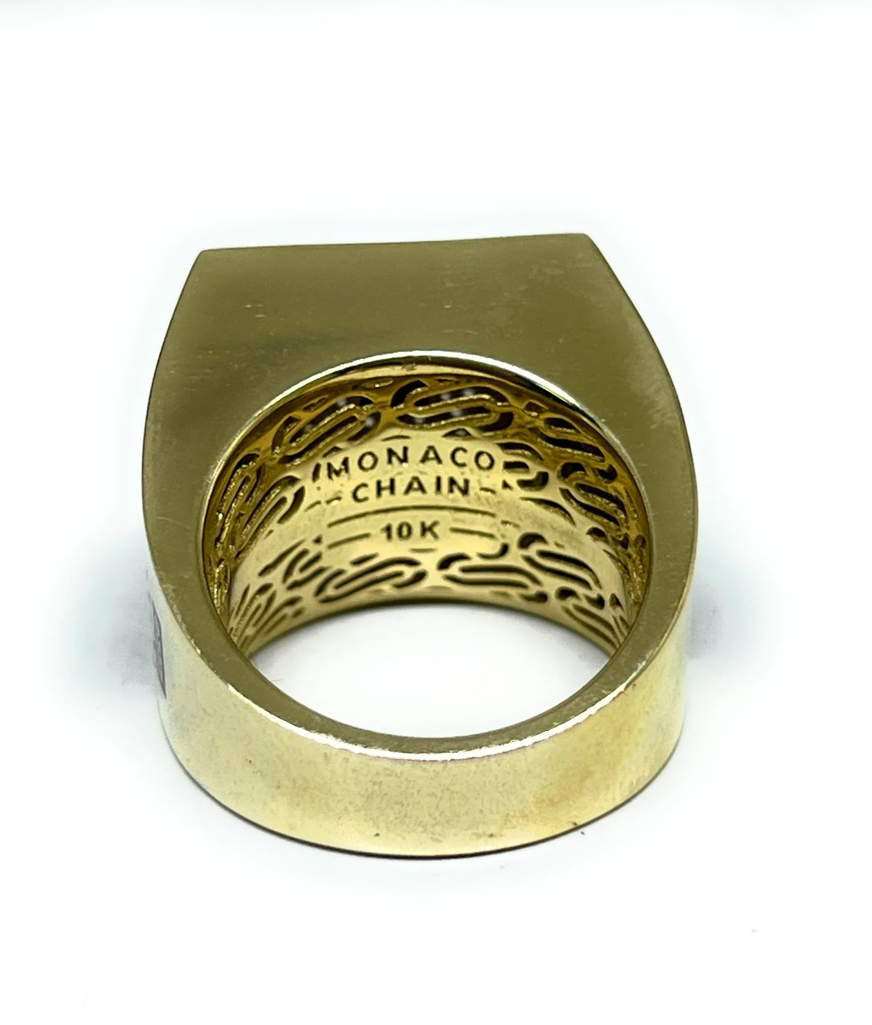 10k Solid Gold MONACO NERO CZ MENS MARITIME COMPASS RING (NERO 3) - Image 6