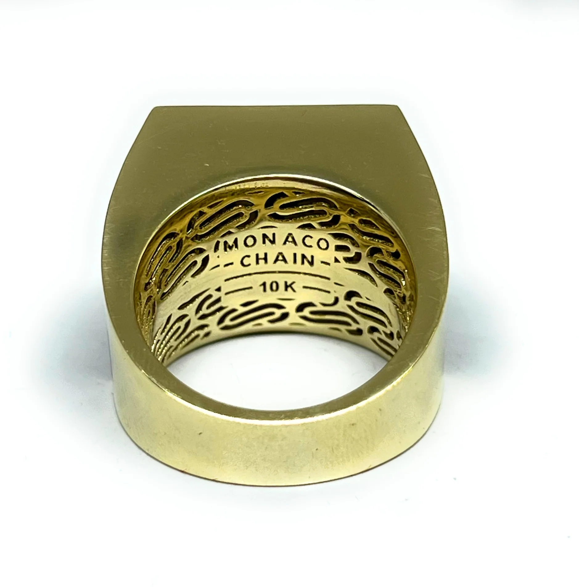 10k Solid Gold MONACO NERO CZ MENS MARITIME COMPASS RING (NERO 3) - Image 9