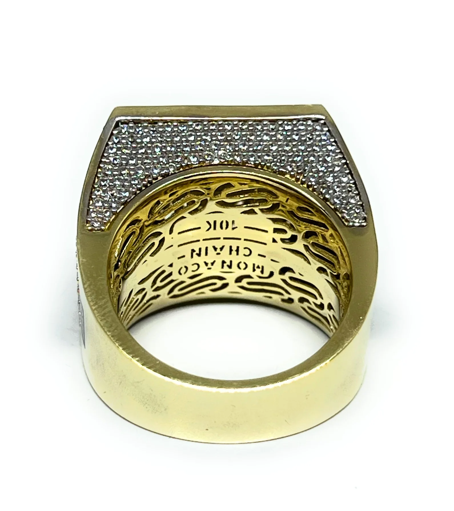 10k Solid Gold MONACO NERO CZ MENS MARITIME COMPASS RING (NERO 6) - Image 6