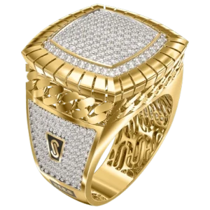 10k Solid Gold MONACO NERO CZ MENS RING (NERO 9)