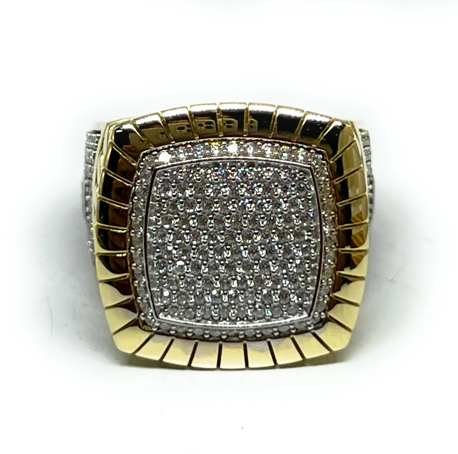10k Solid Gold MONACO NERO CZ MENS RING (NERO 9) - Image 4