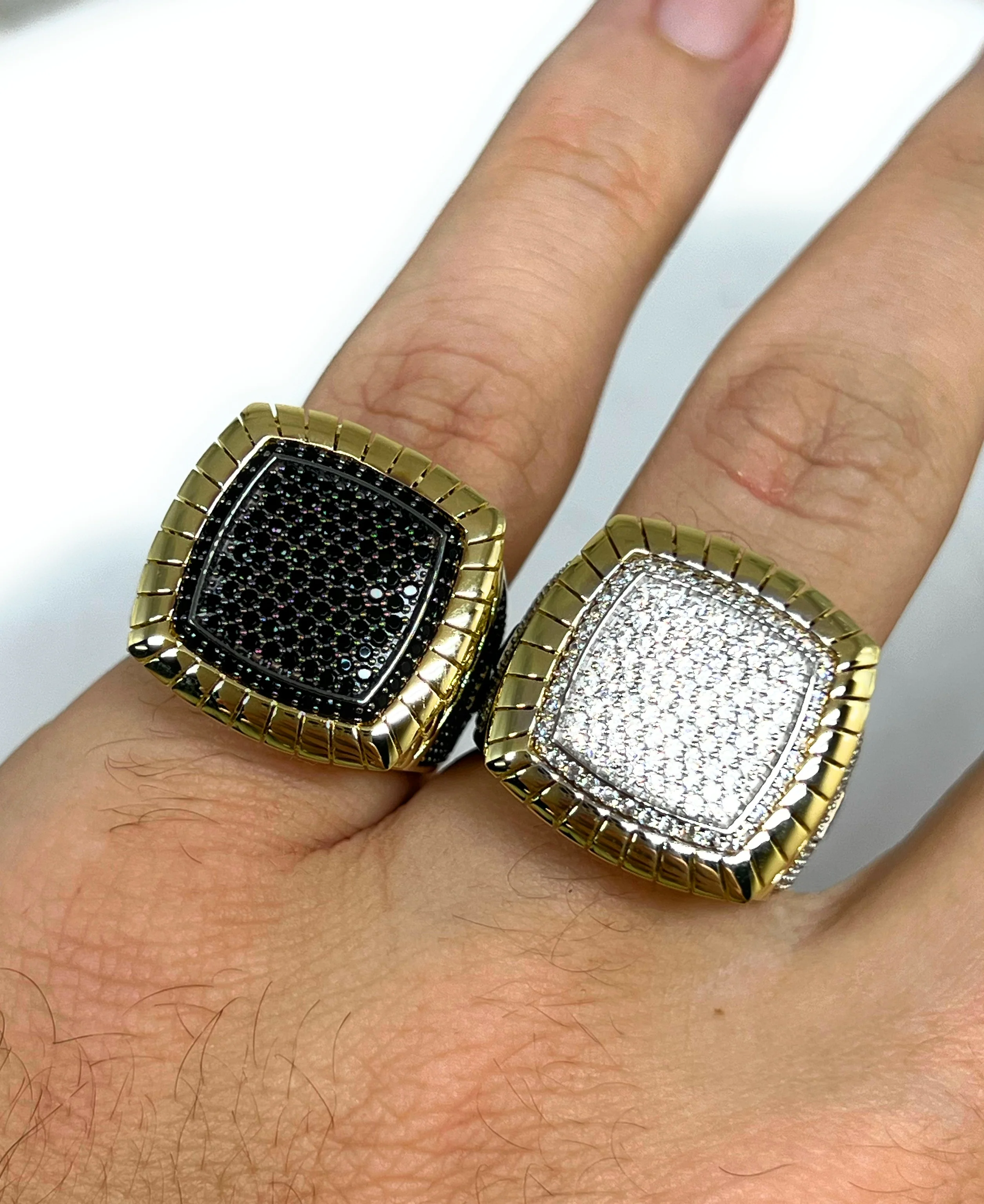 10k Solid Gold MONACO NERO CZ MENS RING (NERO 9) - Image 5