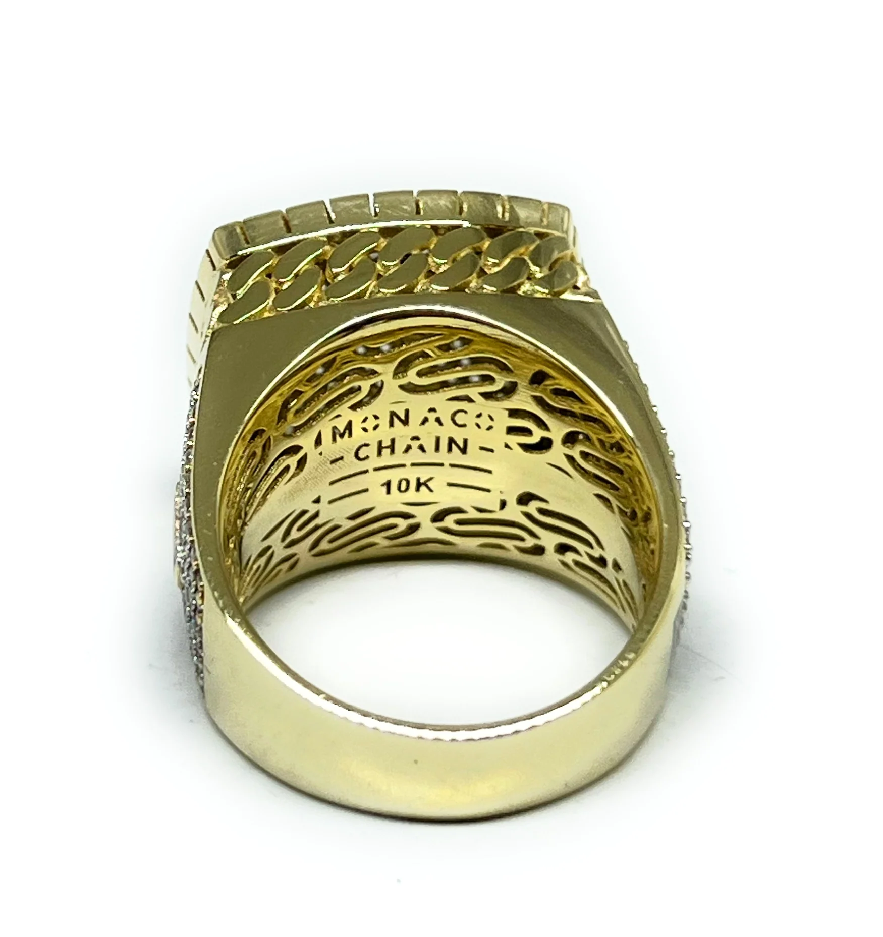 10k Solid Gold MONACO NERO CZ MENS RING (NERO 9) - Image 7