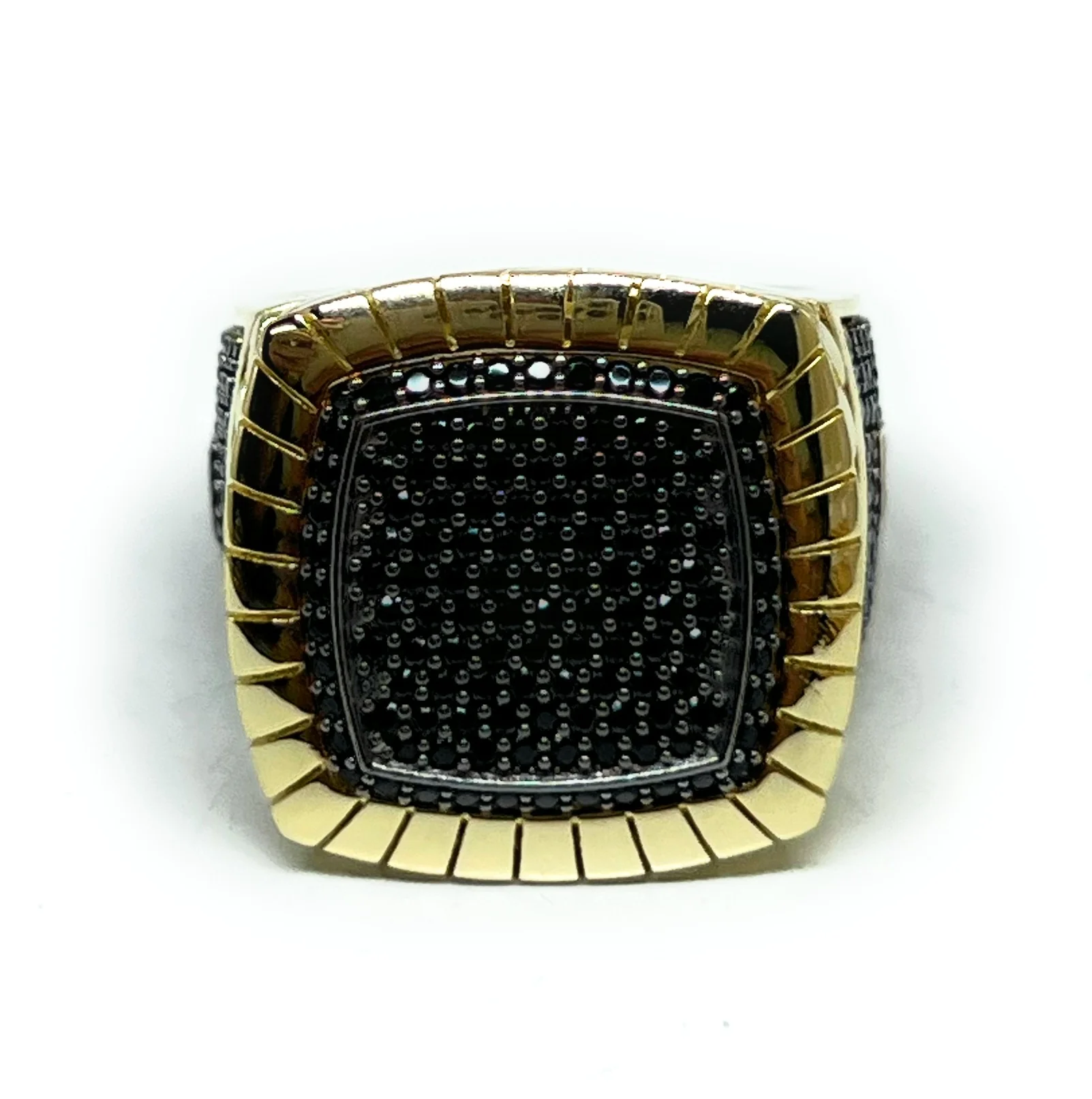 10k Solid Gold MONACO NERO CZ MENS RING (NERO 9) - Image 8
