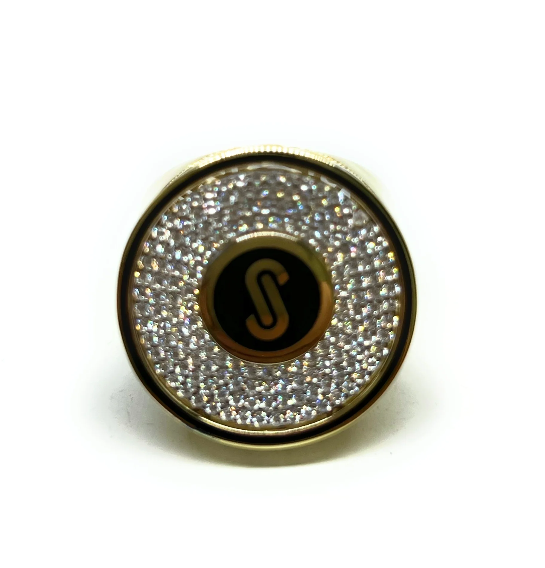 10k Solid Gold MONACO NERO CZ MENS ROUND FLAT TOP RING (NERO 11) - Image 7