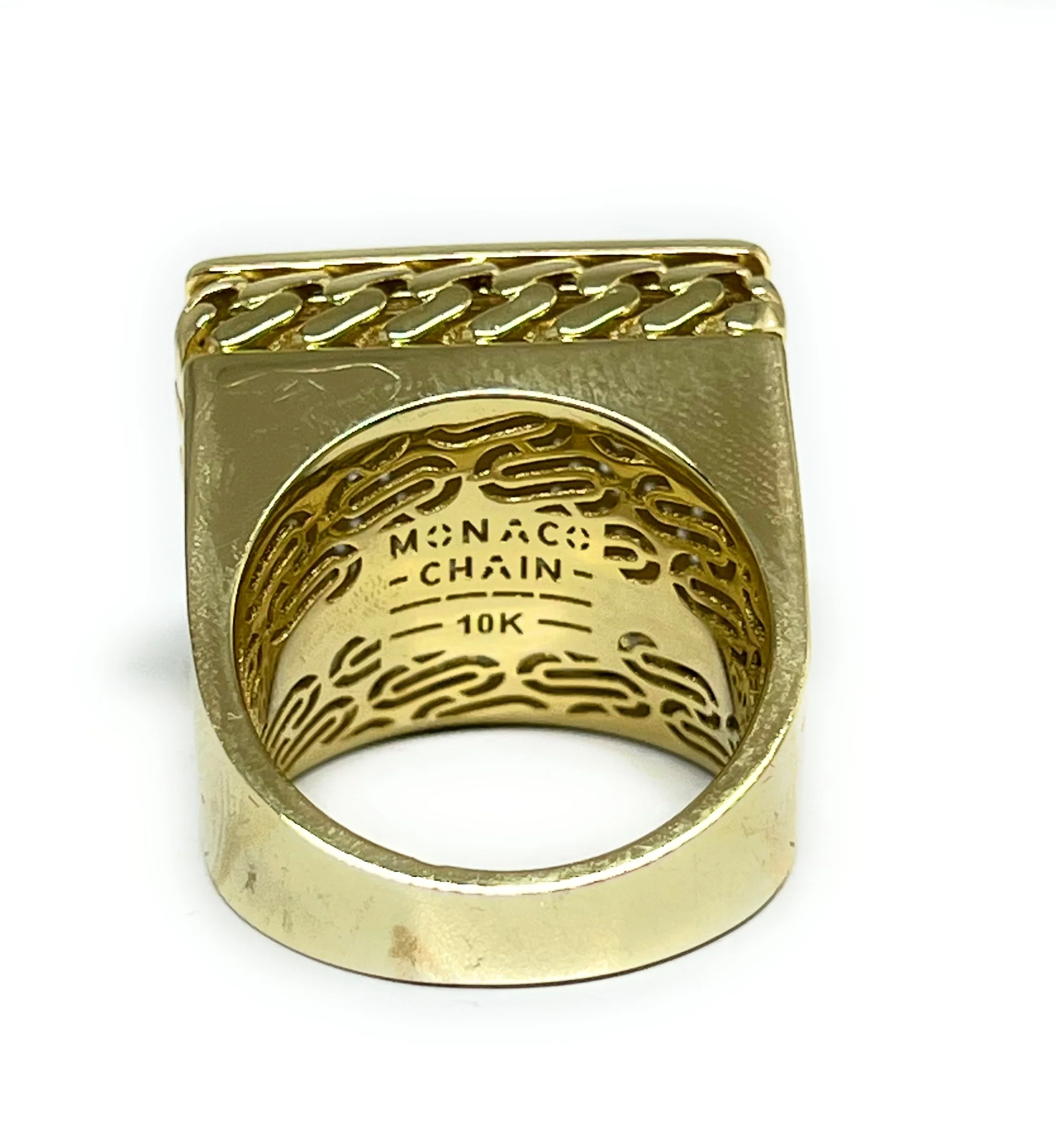 10k Solid Gold MONACO NERO CZ MENS SQUARE RING (NERO 1) - Image 7