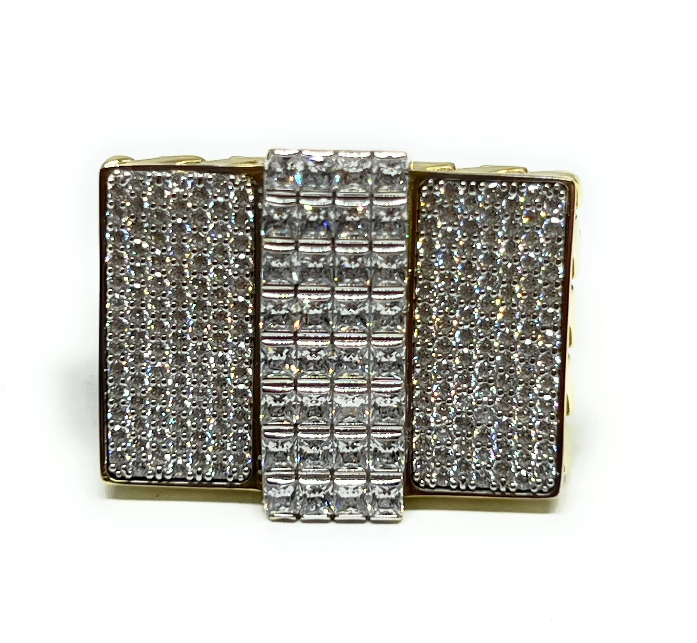 10k Solid Gold MONACO NERO CZ MENS SQUARE RING (NERO 12) - Image 4