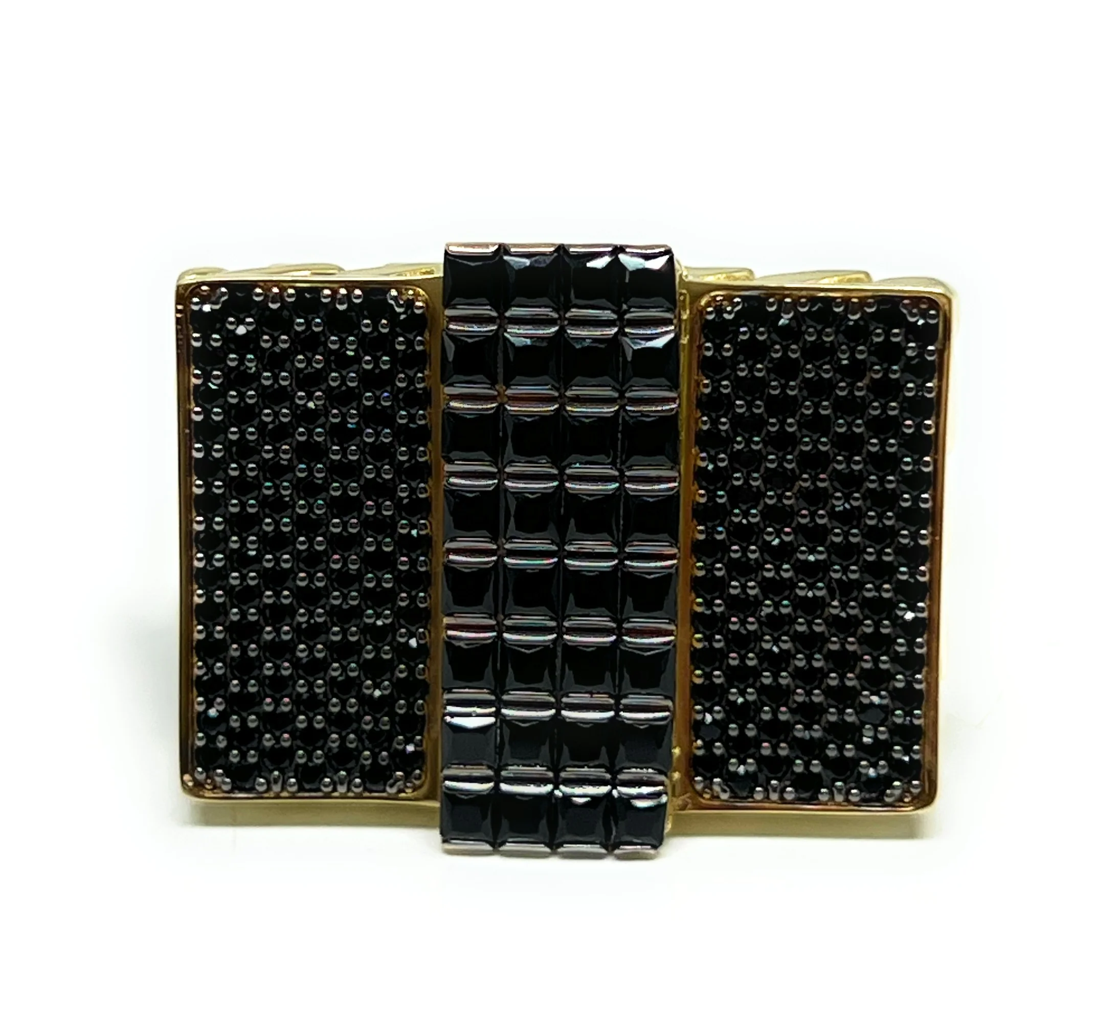 10k Solid Gold MONACO NERO CZ MENS SQUARE RING (NERO 12) - Image 8