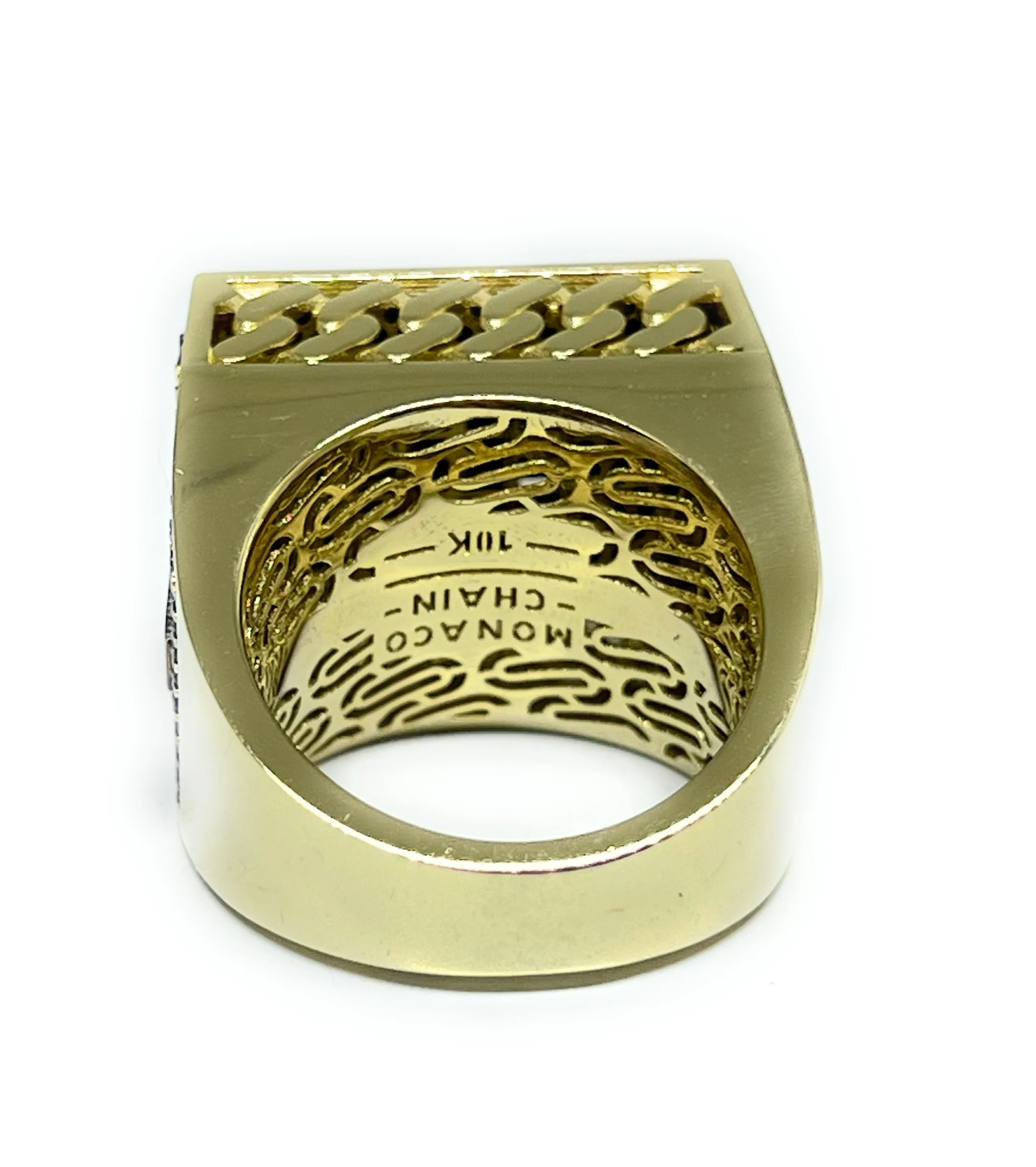 10k Solid Gold MONACO NERO CZ MENS SQUARE RING (NERO 14) - Image 10