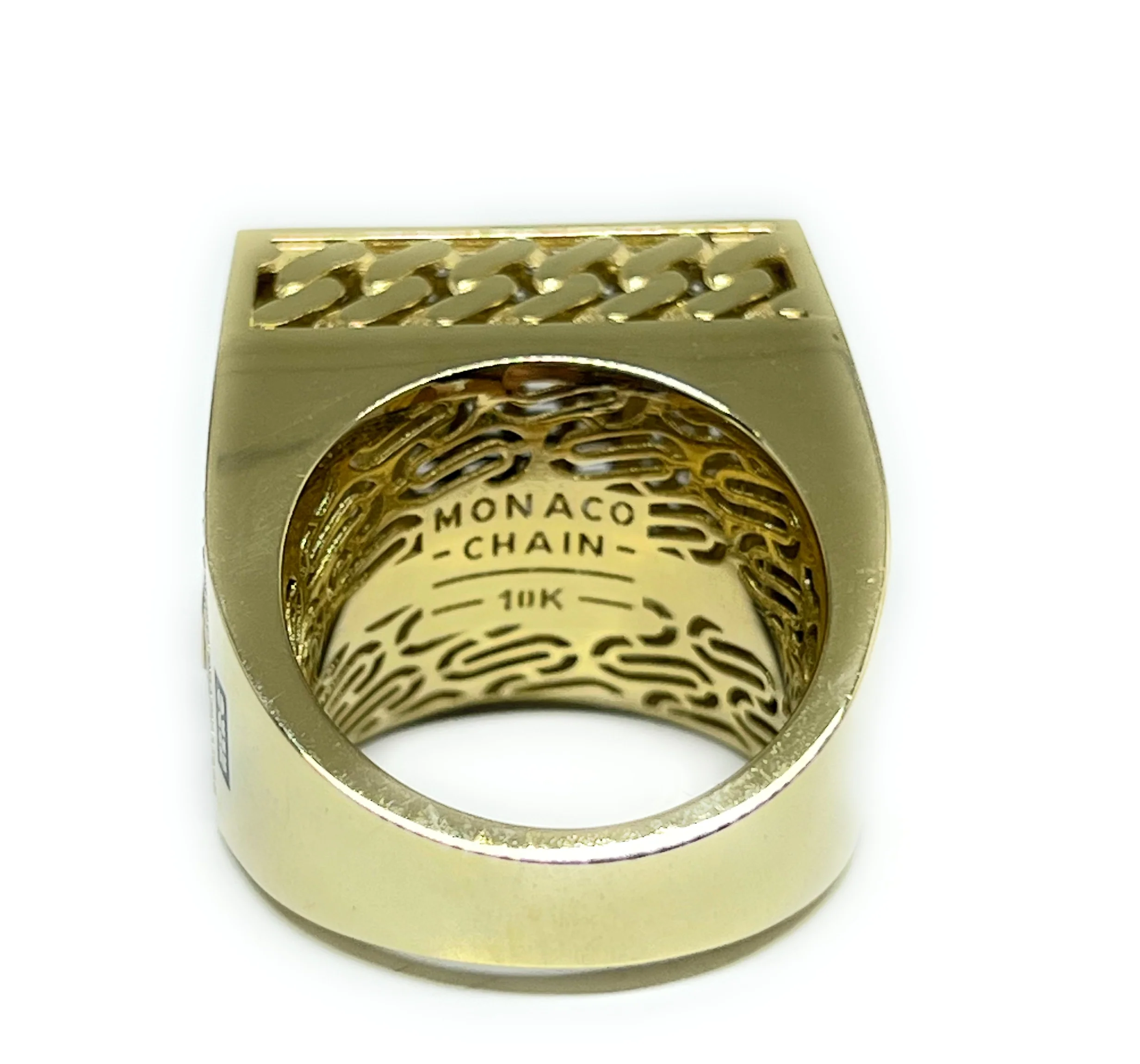 10k Solid Gold MONACO NERO CZ MENS SQUARE RING (NERO 14) - Image 7
