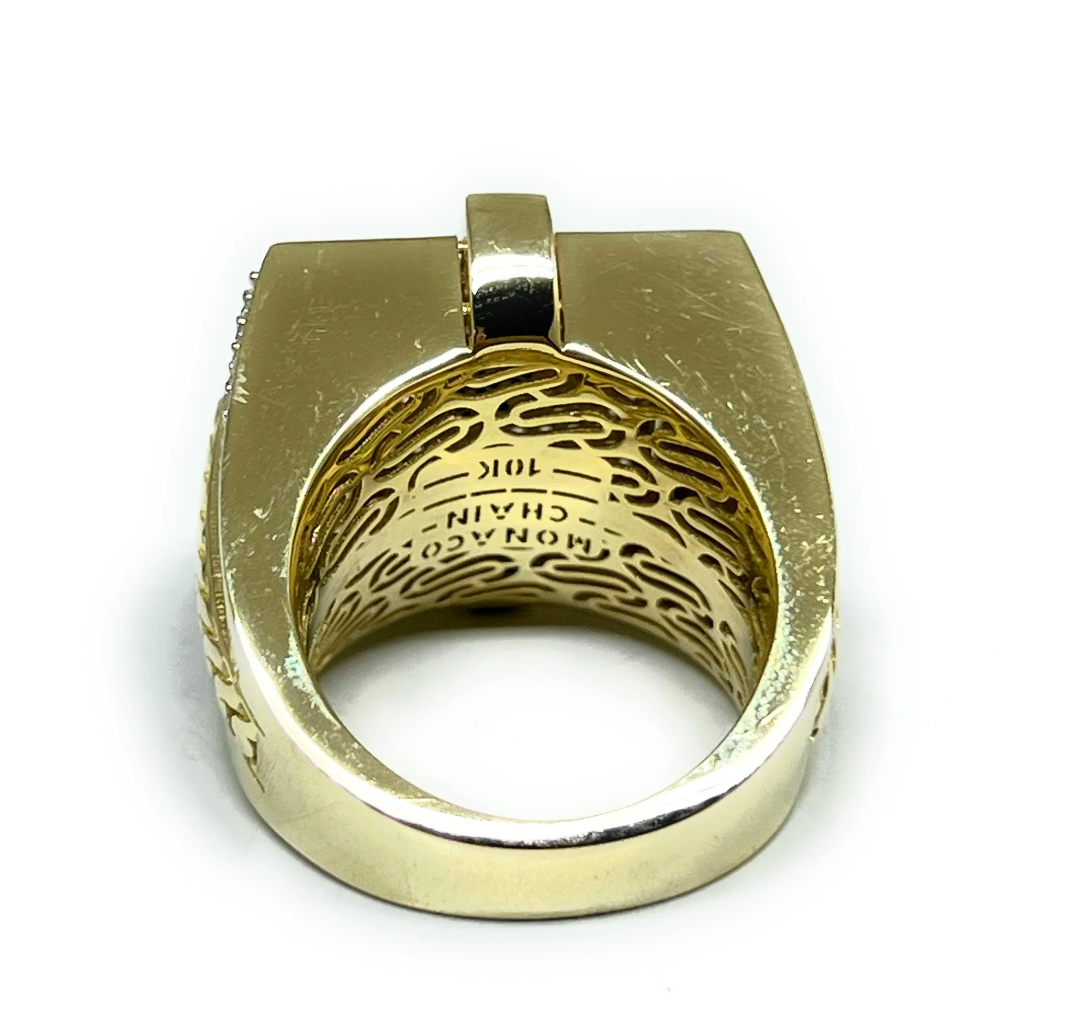 10k Solid Gold MONACO NERO CZ MENS SQUARE RING (NERO 7) - Image 7