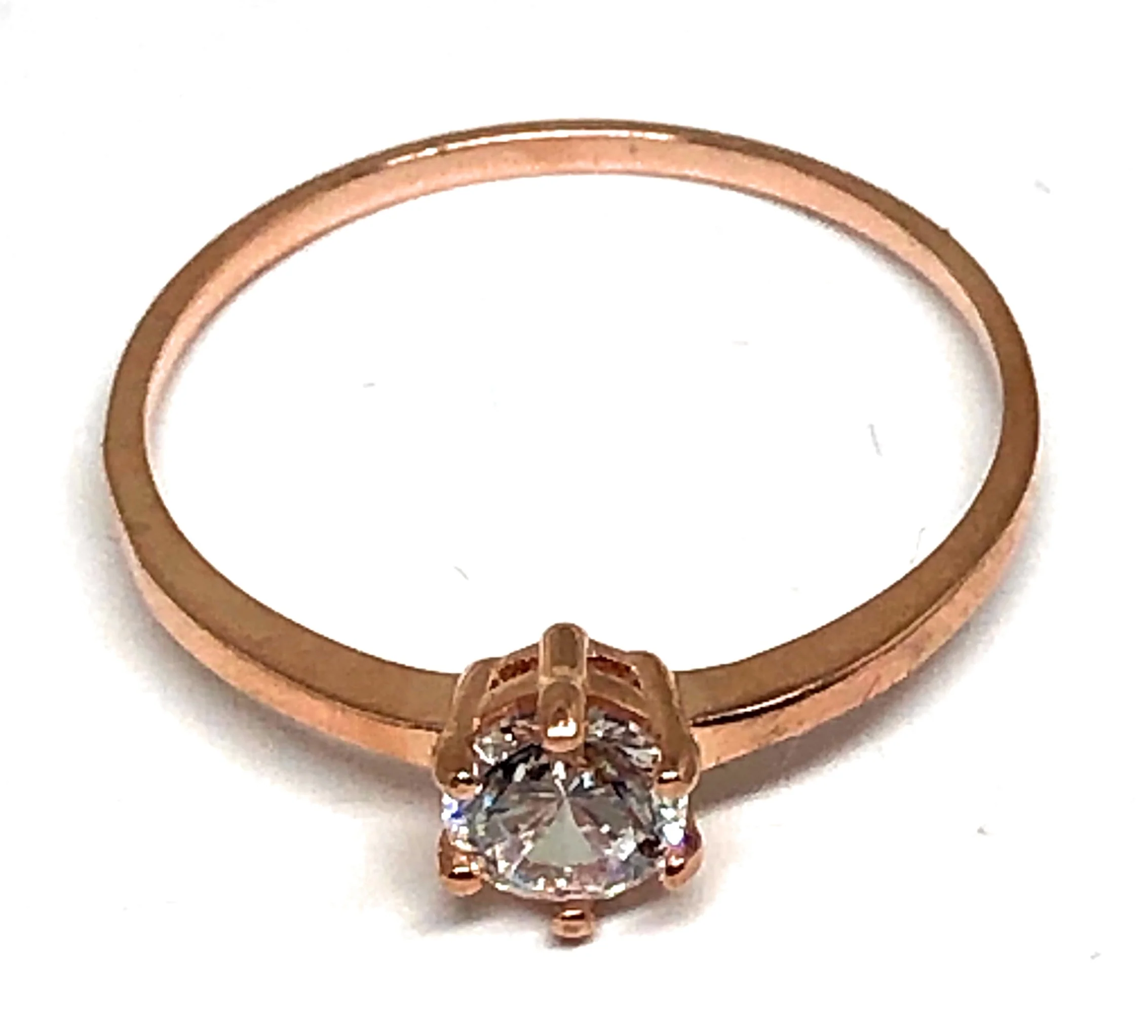 10k Solid Gold Rose Gold CZ Ring