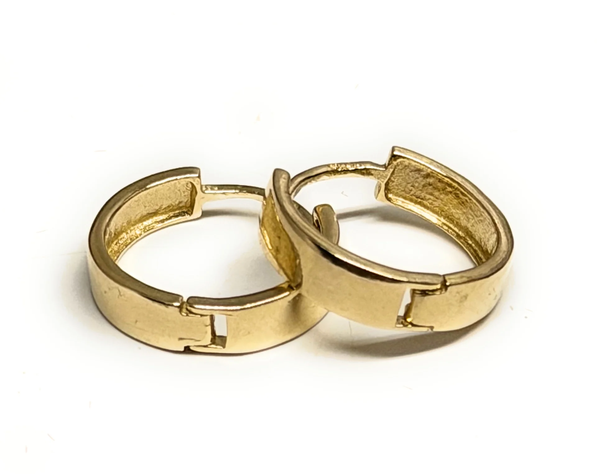 10k Solid Gold Small Huggie Earrings - Image 3