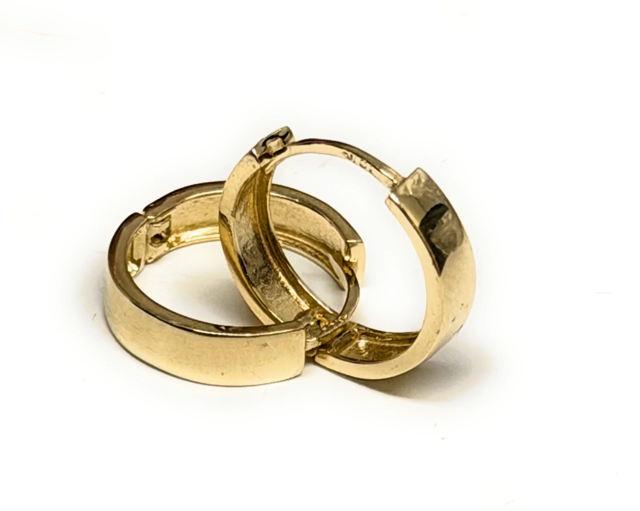 10k Solid Gold Small Huggie Earrings - Image 4
