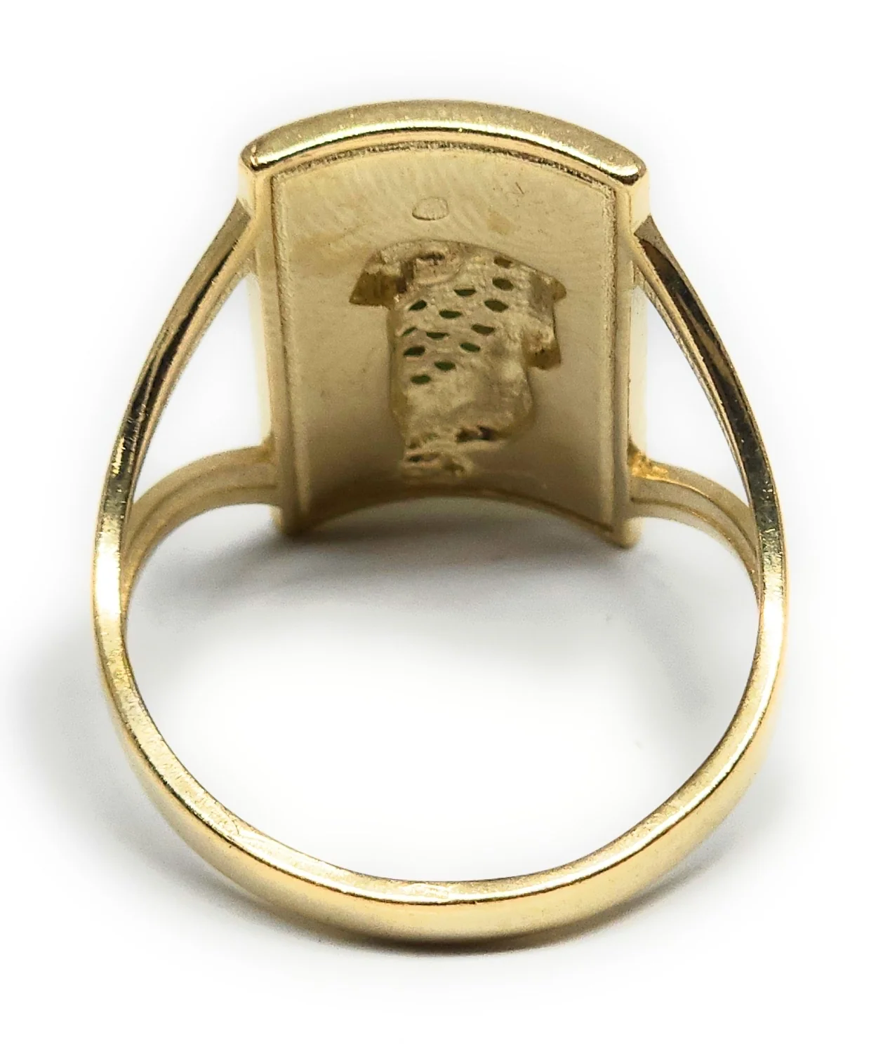 10k Solid Gold Square Saan Judas Green CZ Ring - Image 3