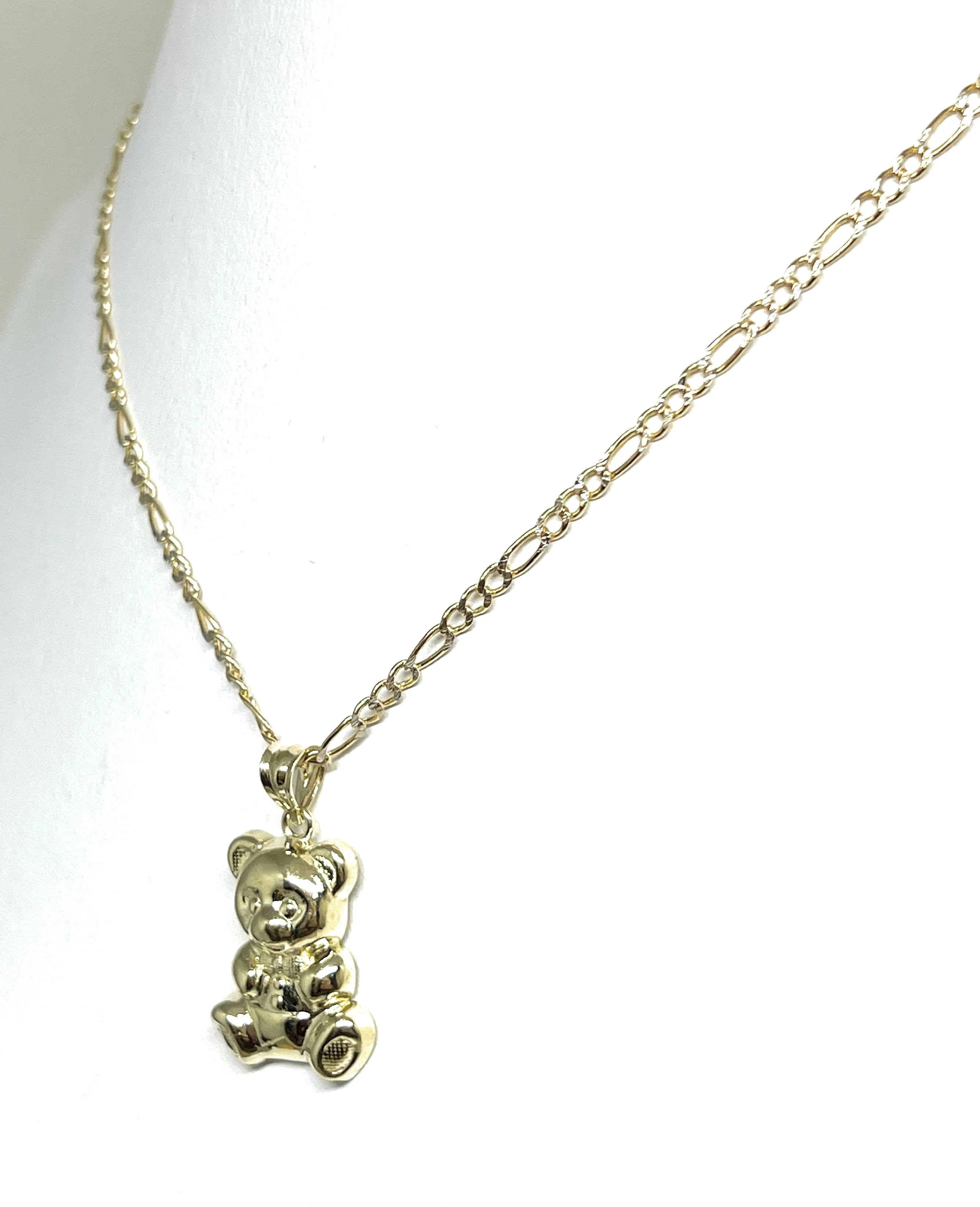 10k Solid Gold Teddy Bear Pendant Necklace - Image 4