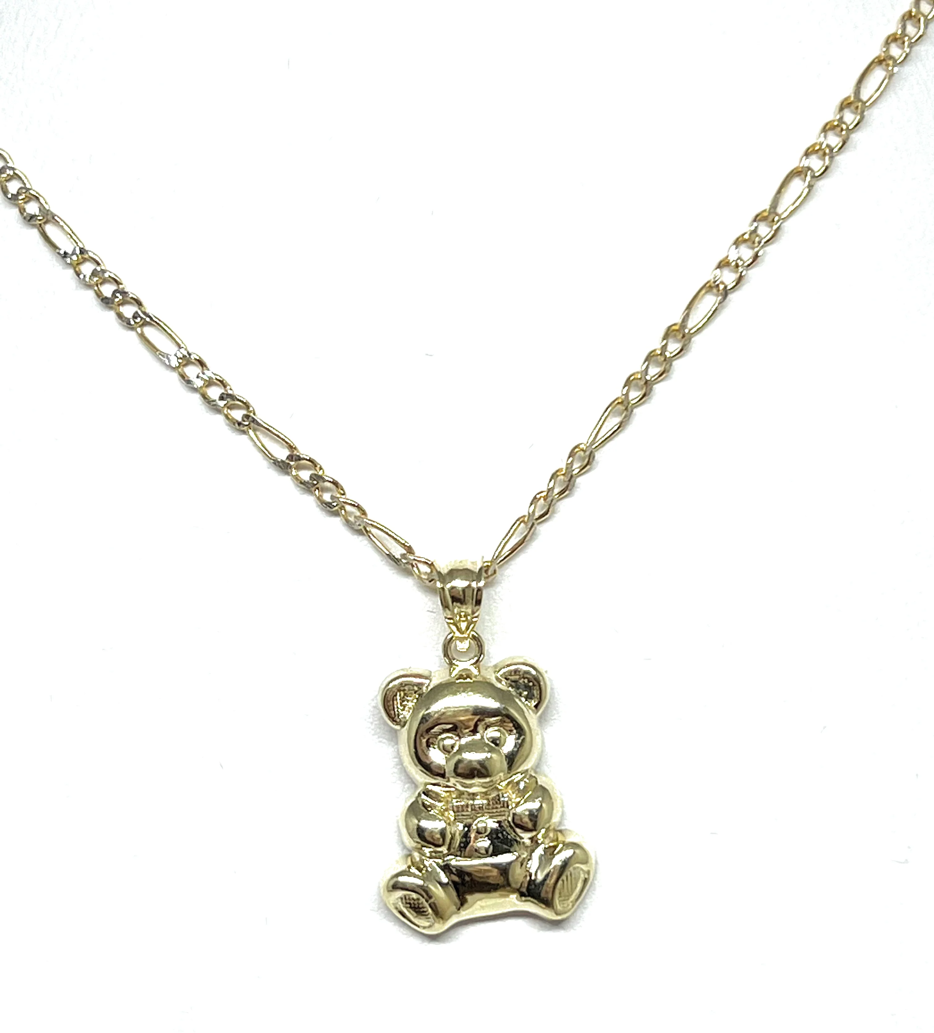 10k Solid Gold Teddy Bear Pendant Necklace - Image 6