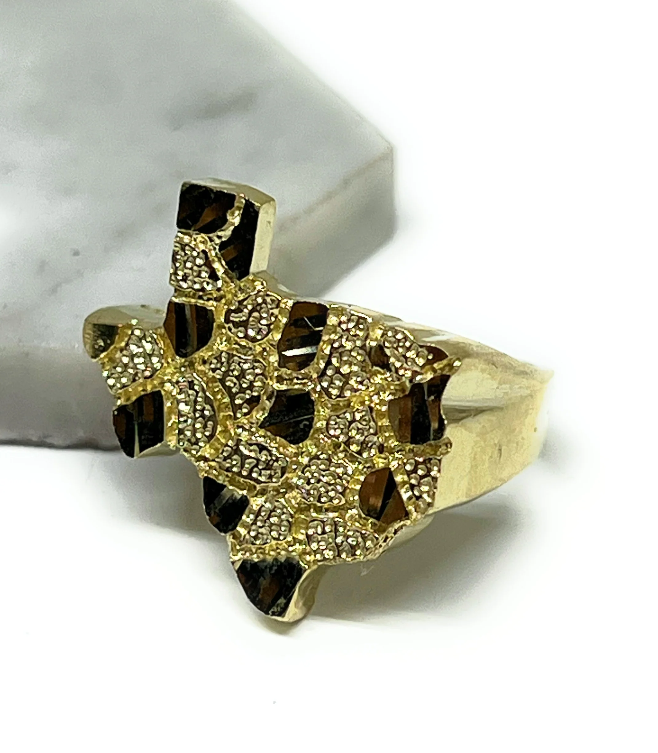 10k Solid Gold TEXAS Nugget Ring (MED, LG) - Image 4