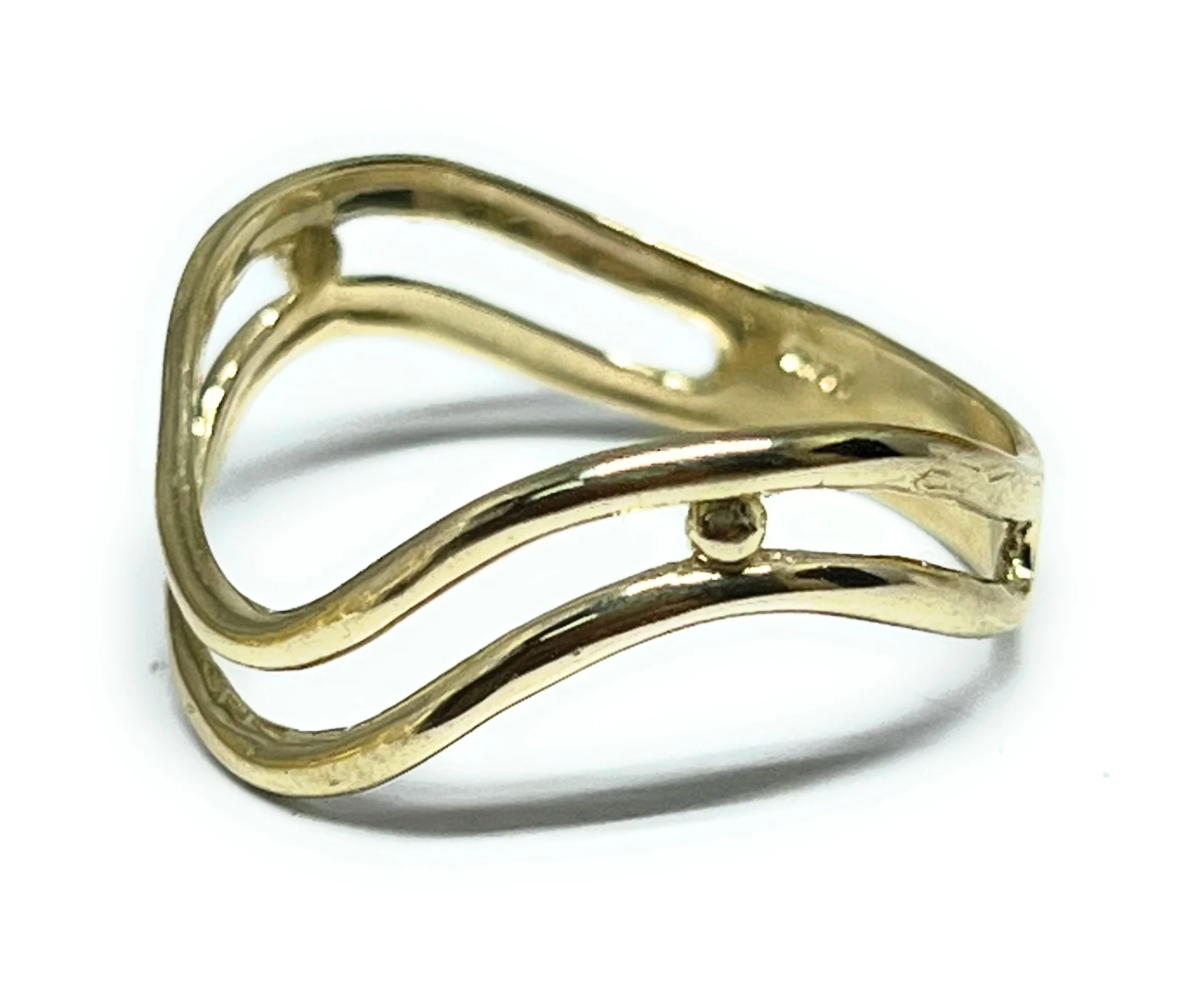 10k Solid Gold DOUBLE ROW THUMB Band Ring (FOR THUMB) - Image 2