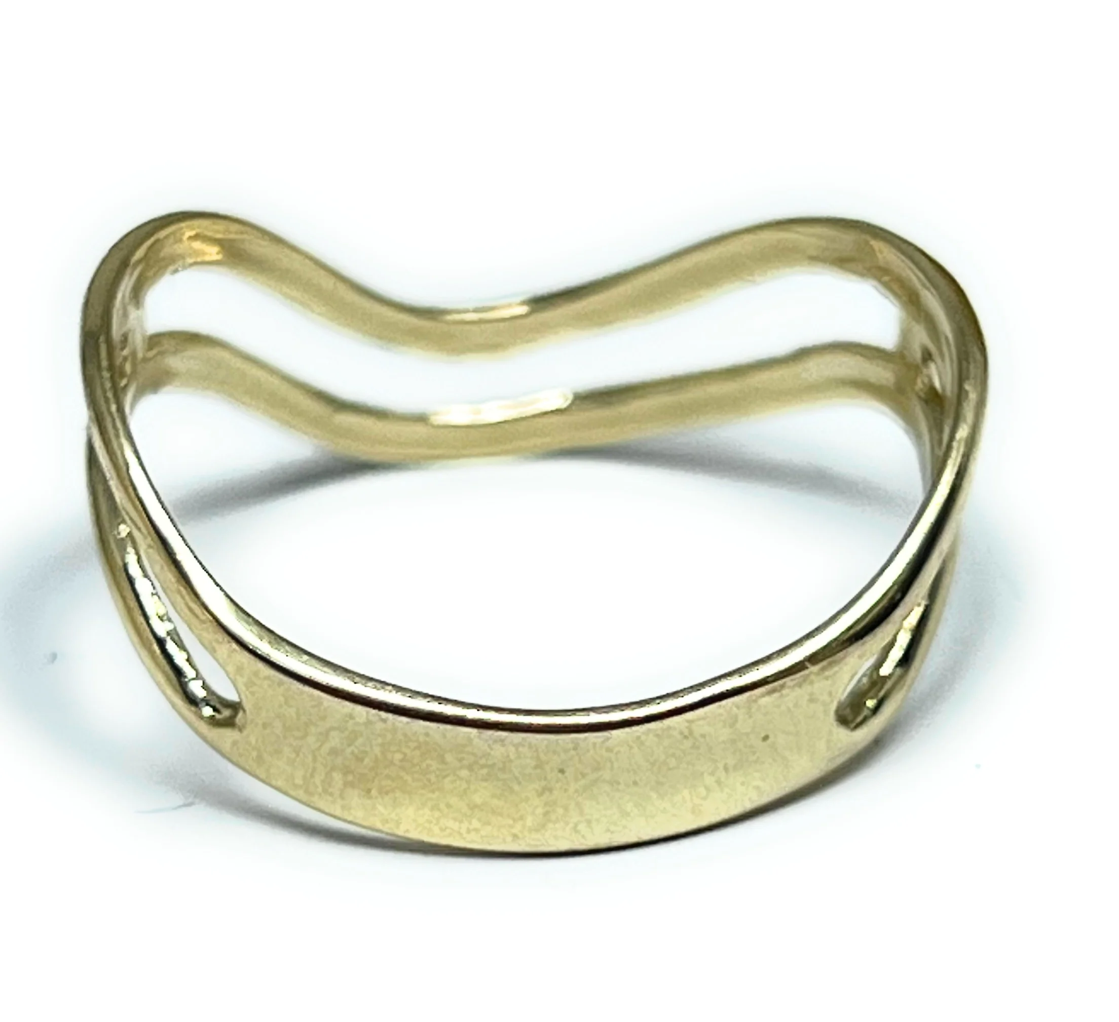 10k Solid Gold DOUBLE ROW THUMB Band Ring (FOR THUMB) - Image 3