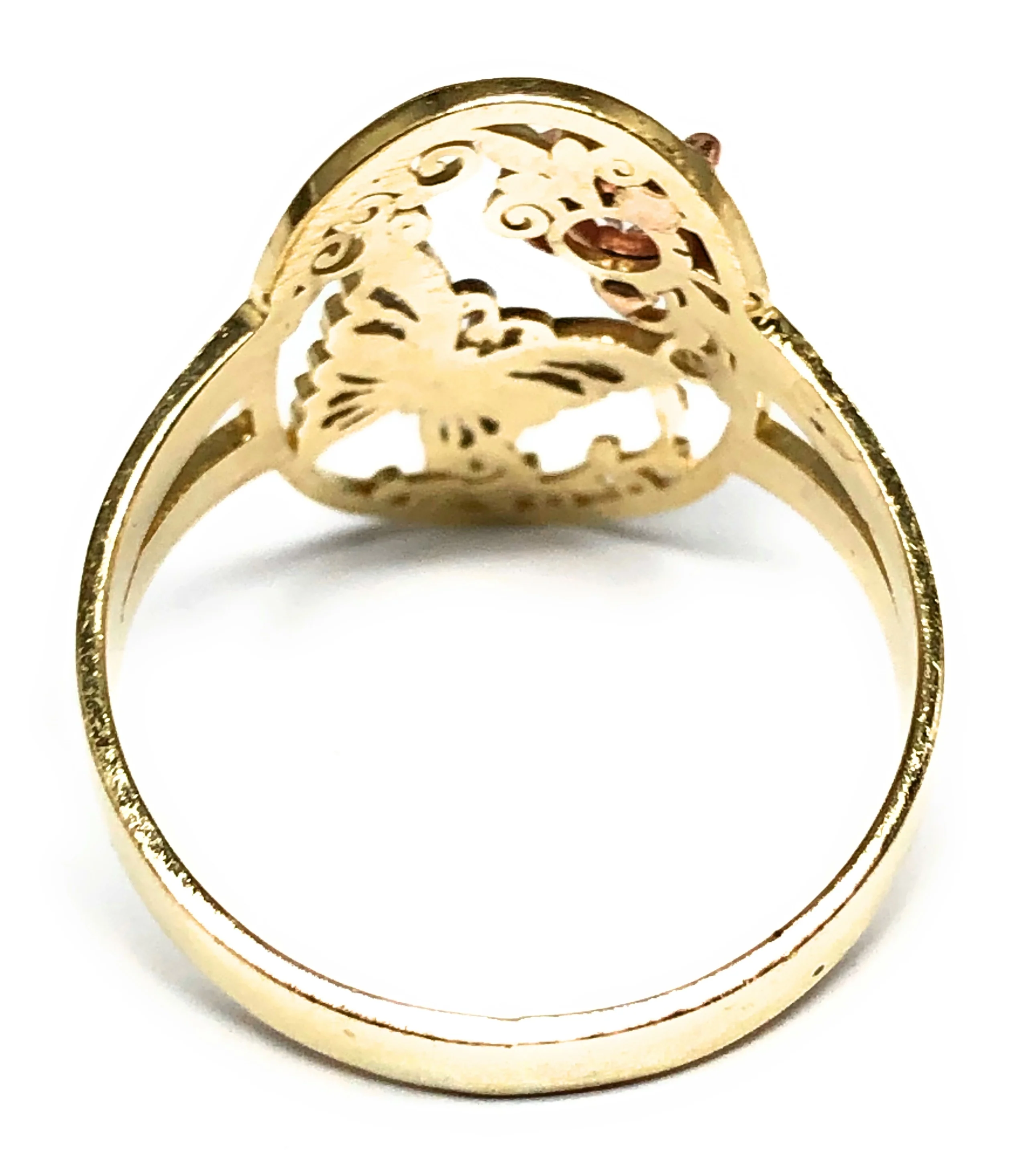 10k Solid Gold Tri-Color Butterfly Ring - Image 3
