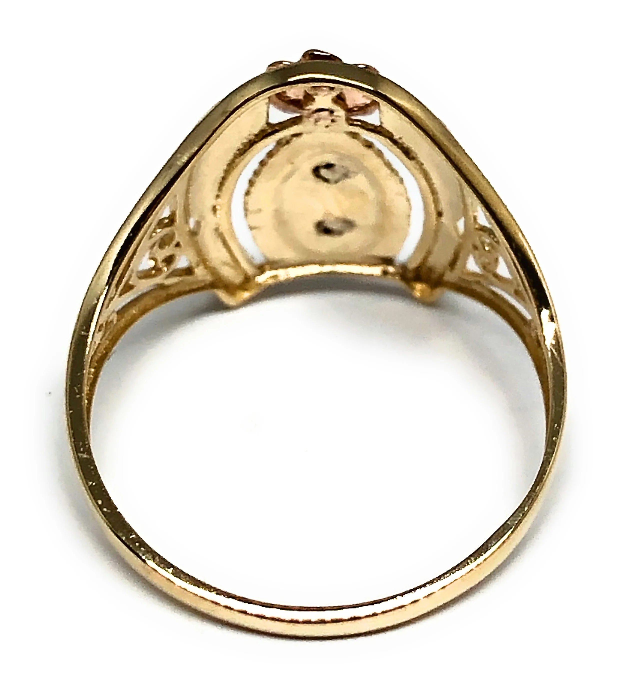 10k Solid Gold Tri-Color Virrgin Mary Flower Ring (FC 06) - Image 3