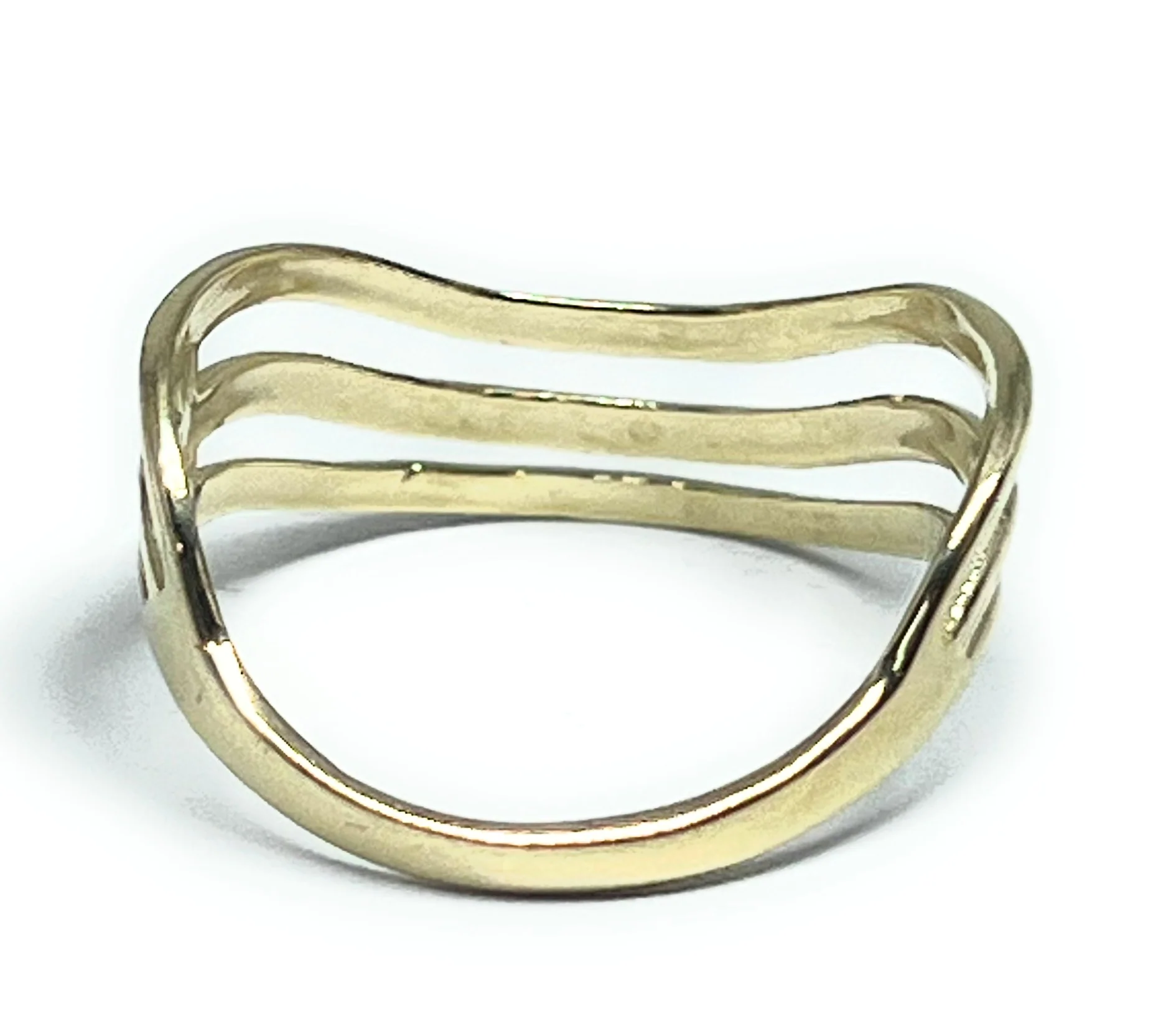 10k Solid Gold TRIPLE ROW THUMB Band Ring (FOR THUMB) - Image 3