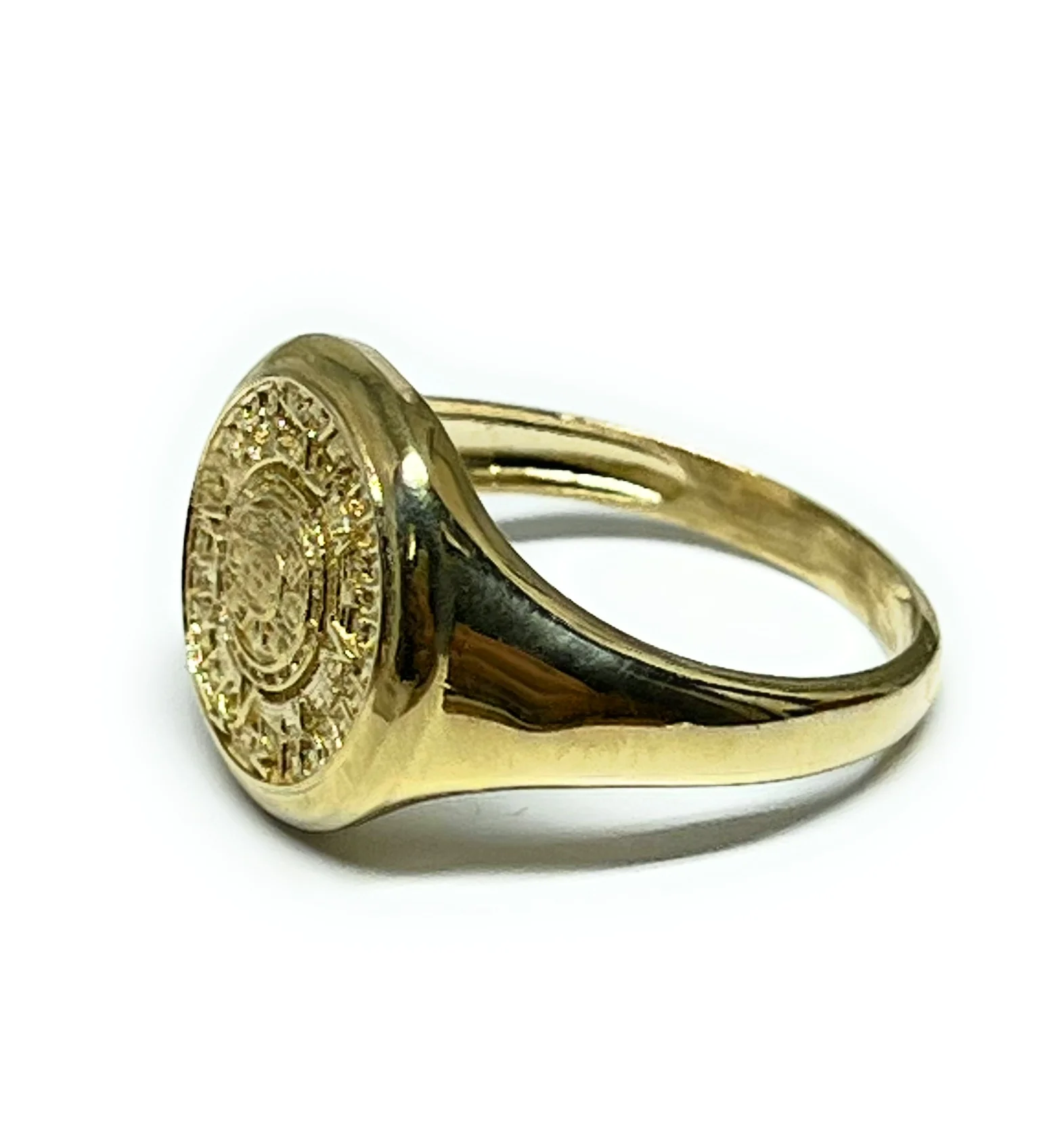 10k Solid Gold Yellow AZTEC CALENAR Ring (SM, MED,LG) - Image 5