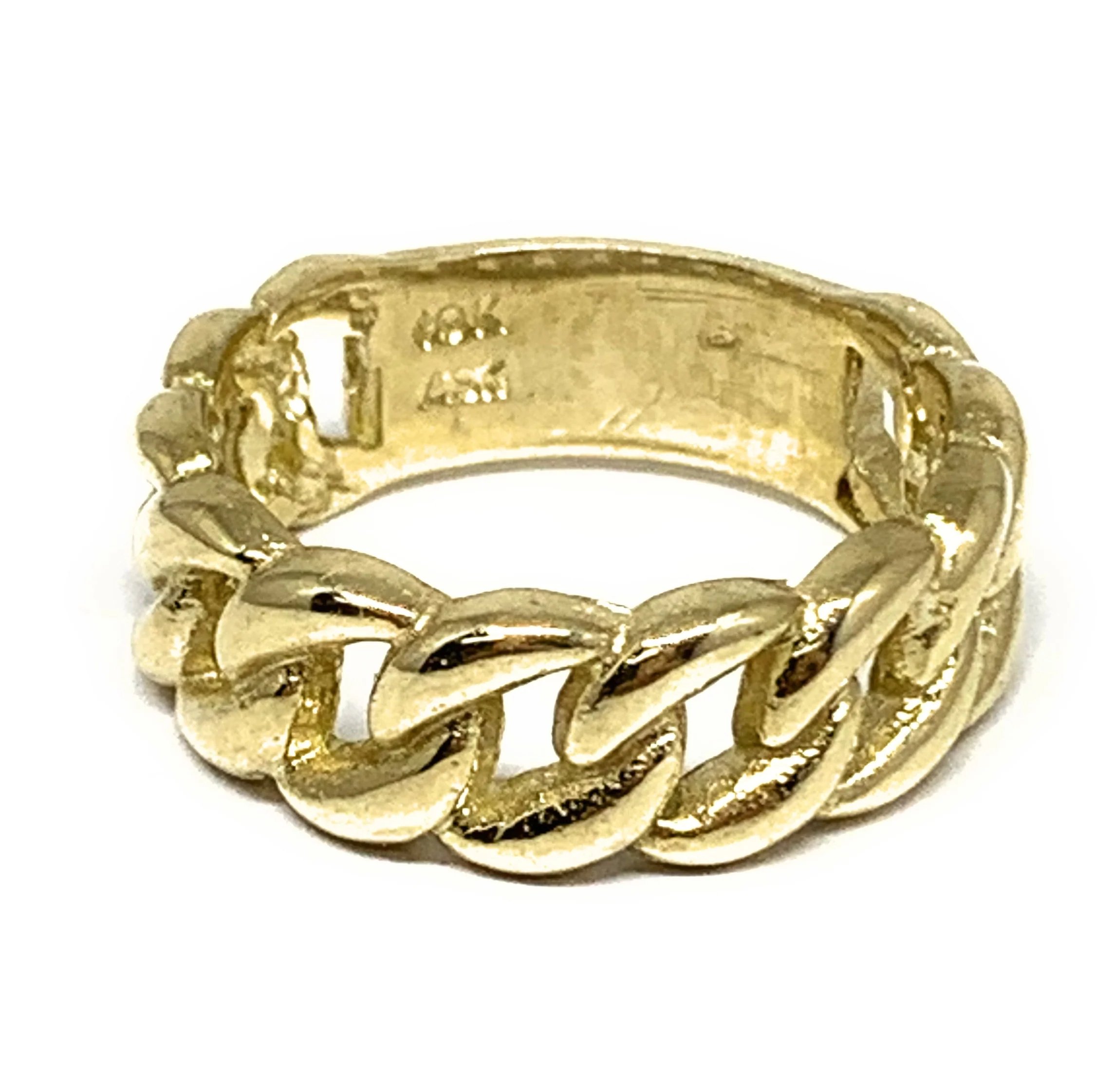 10k Solid Gold Yellow Big Cuban Link Ring