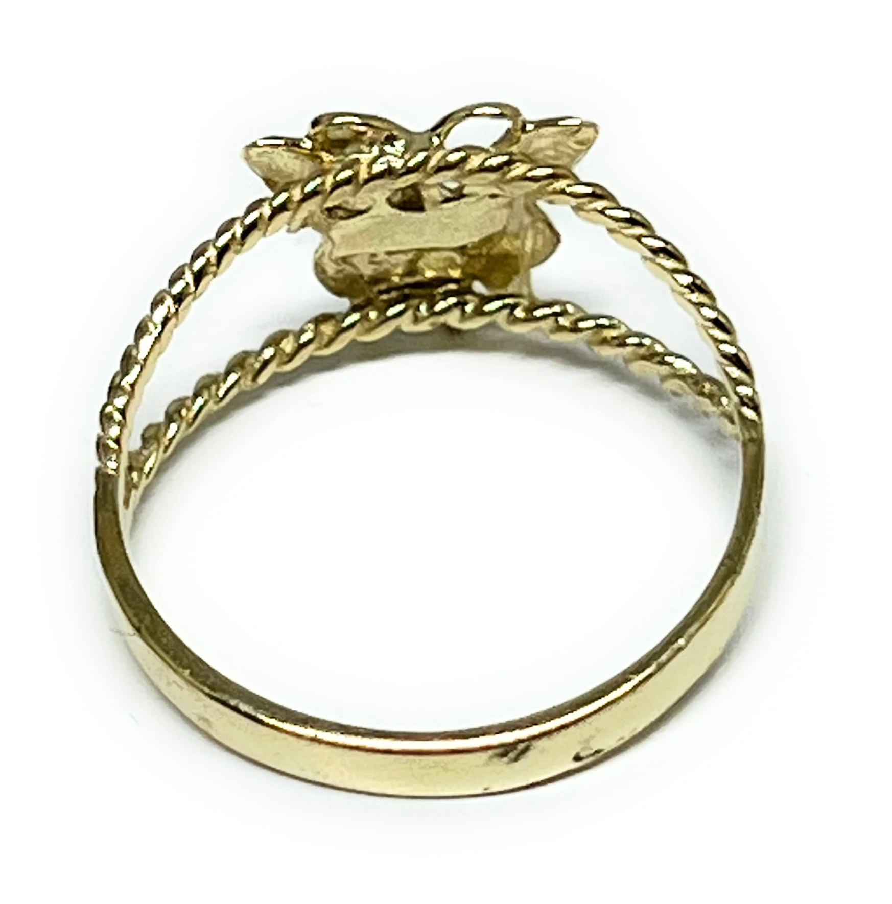 10k Solid Gold Yellow Butterfly Ring - Image 3