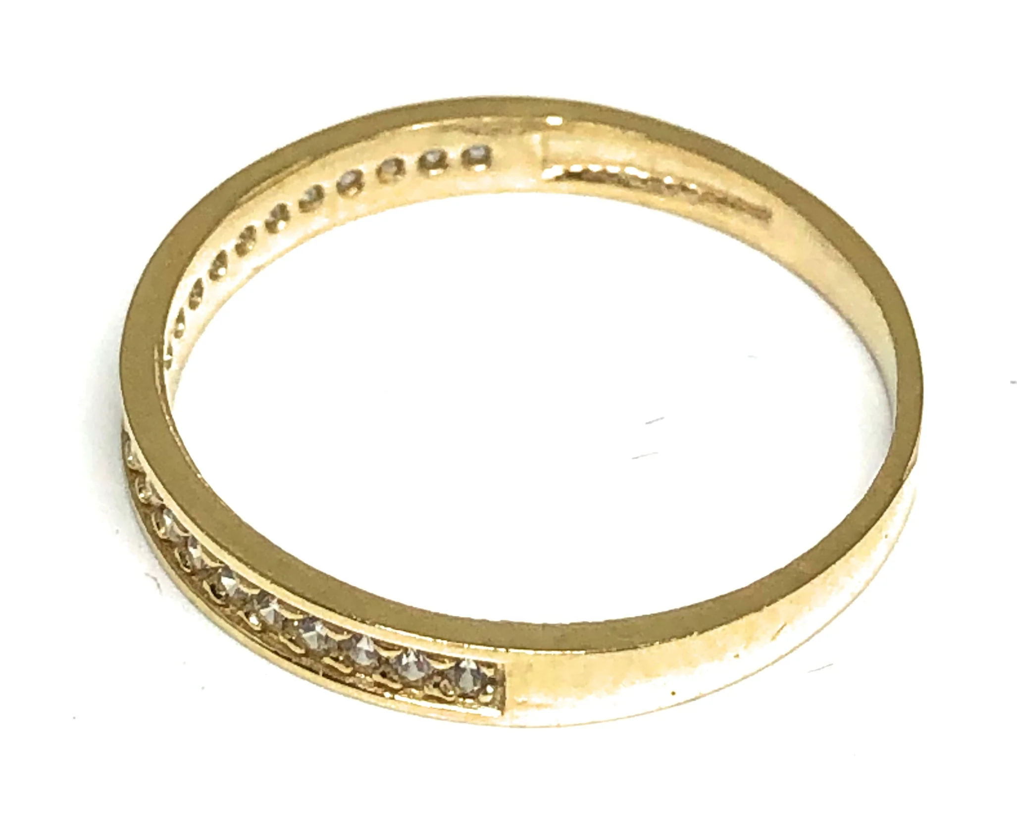 10k Solid Gold Yellow Classic CZ Band Ring 2.5mm - Image 2