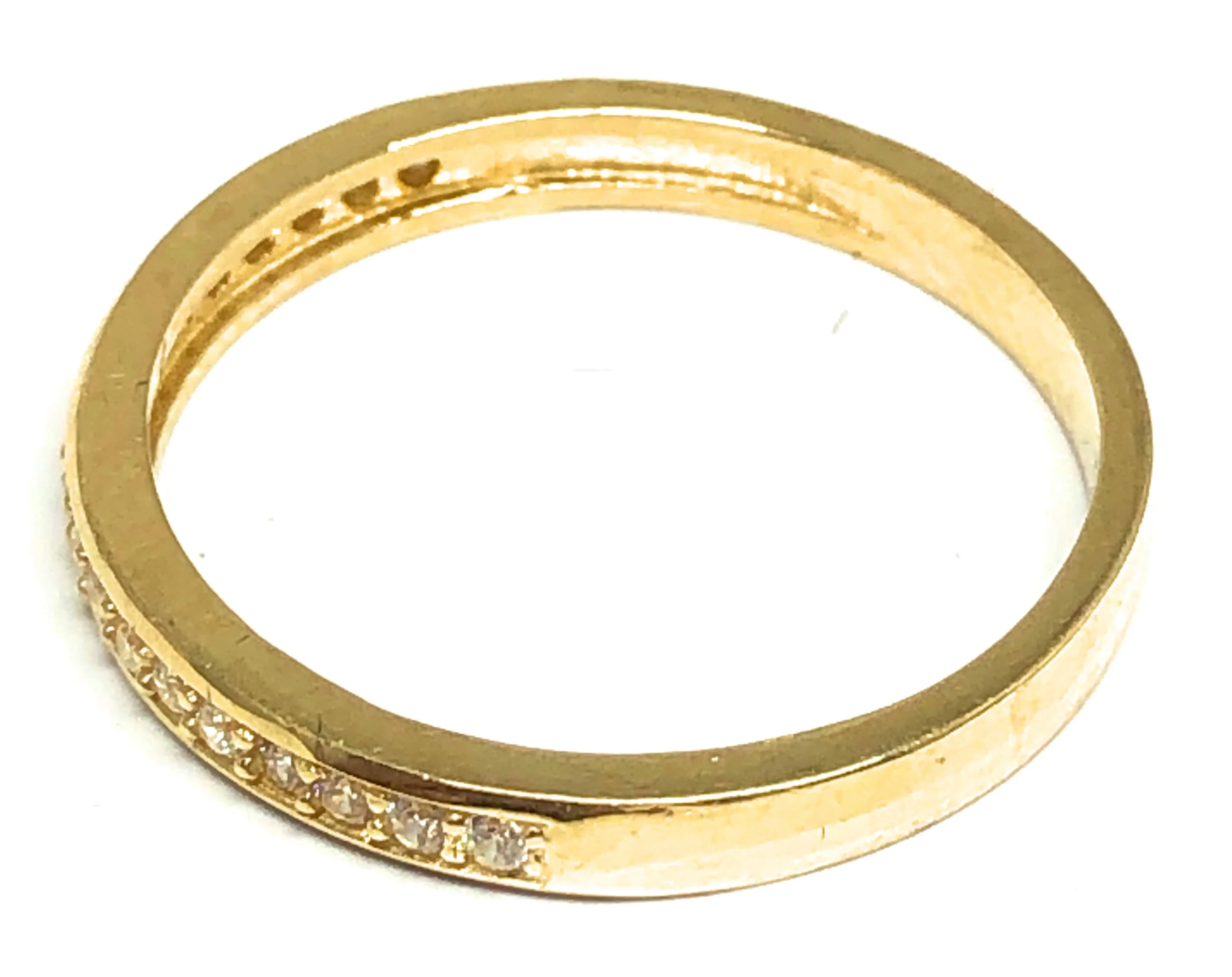 10k Solid Gold Yellow Classic CZ Band Ring 3mm - Image 2