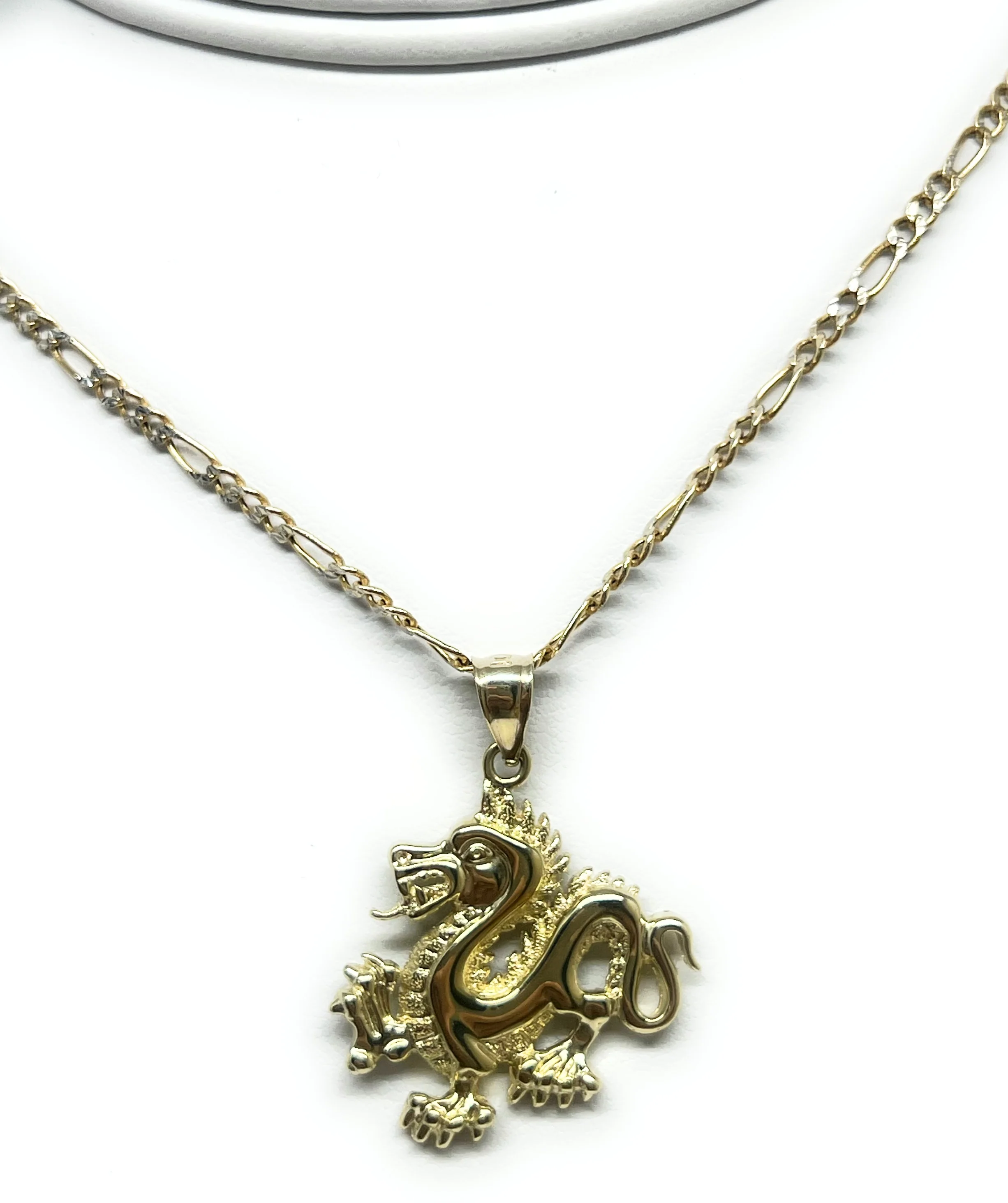 10k Solid Gold Yellow Classic DRAGON Pendant Necklace - Image 5