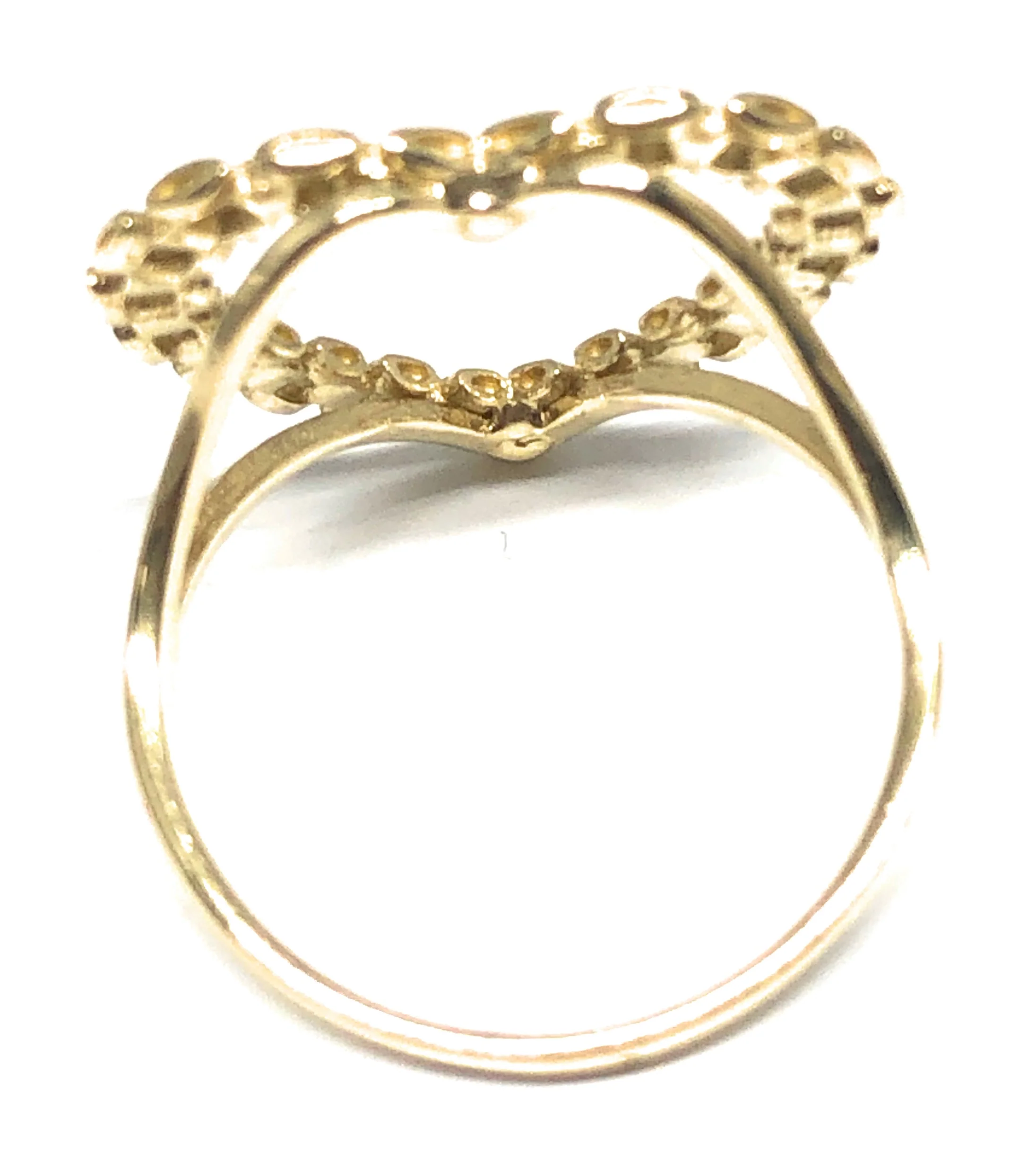 10k Solid Gold Yellow Classic "Rolex" Style Heart Ring (MED, LG) - Image 5