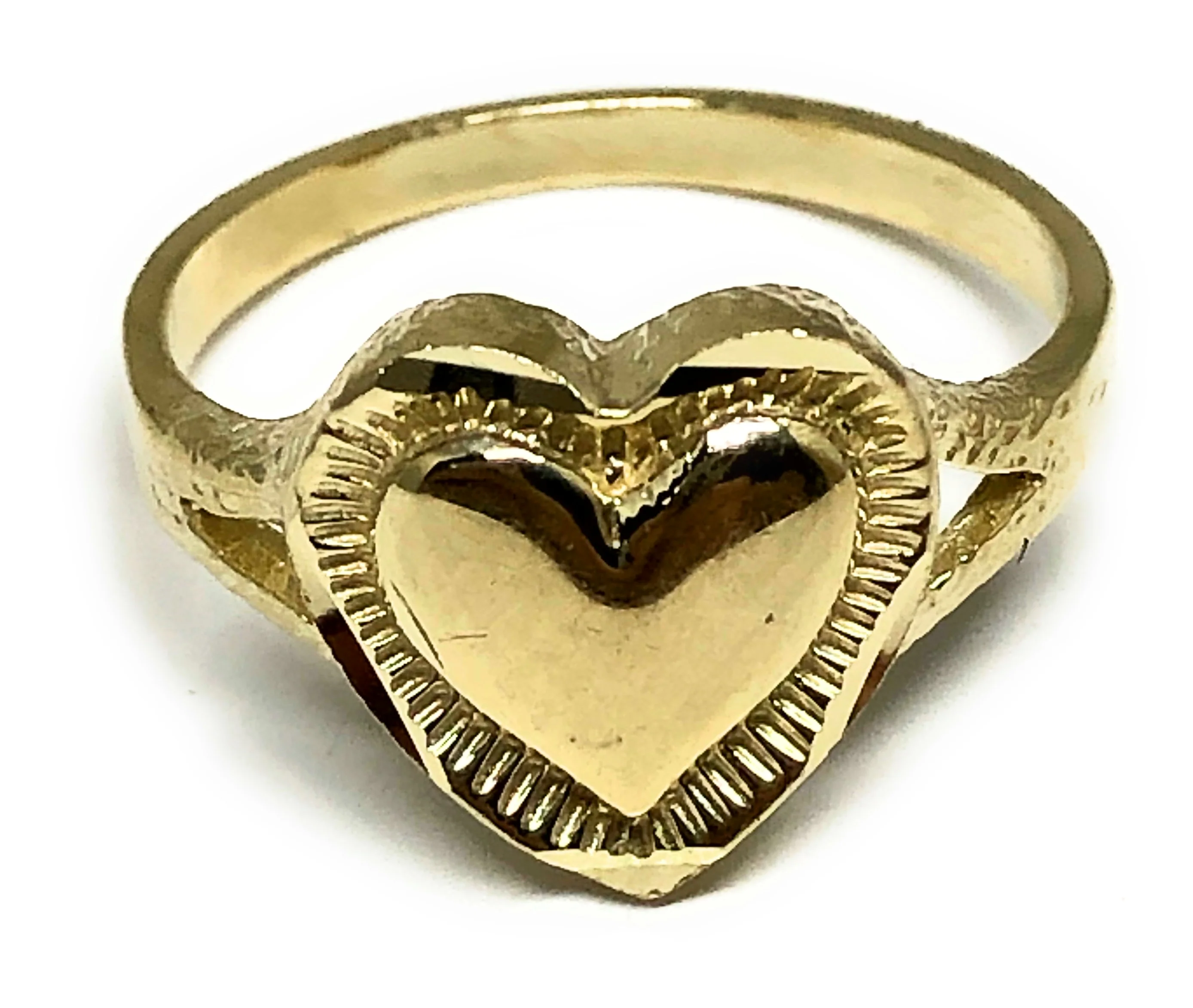 10k Solid Gold Yellow Classic Heart Ring