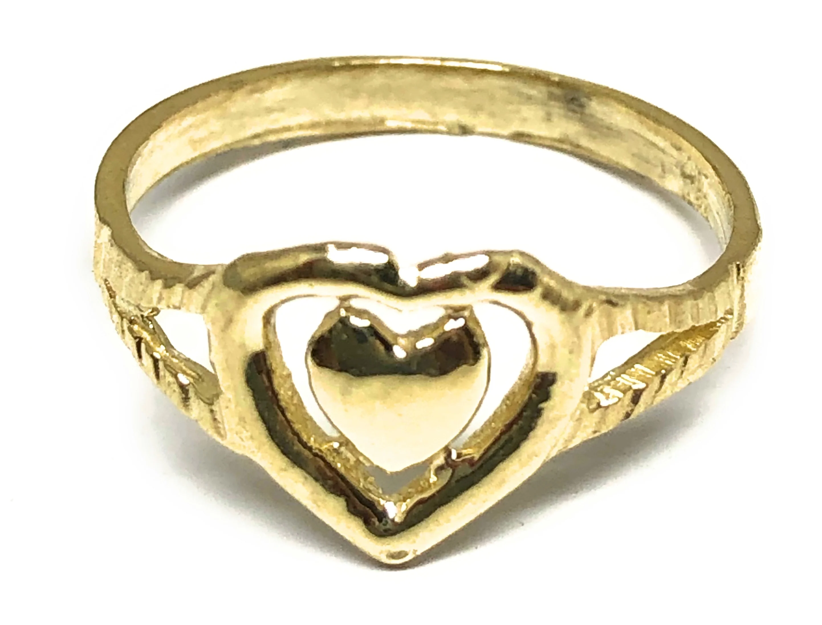 10k Solid Gold Yellow Classic Heart Ring