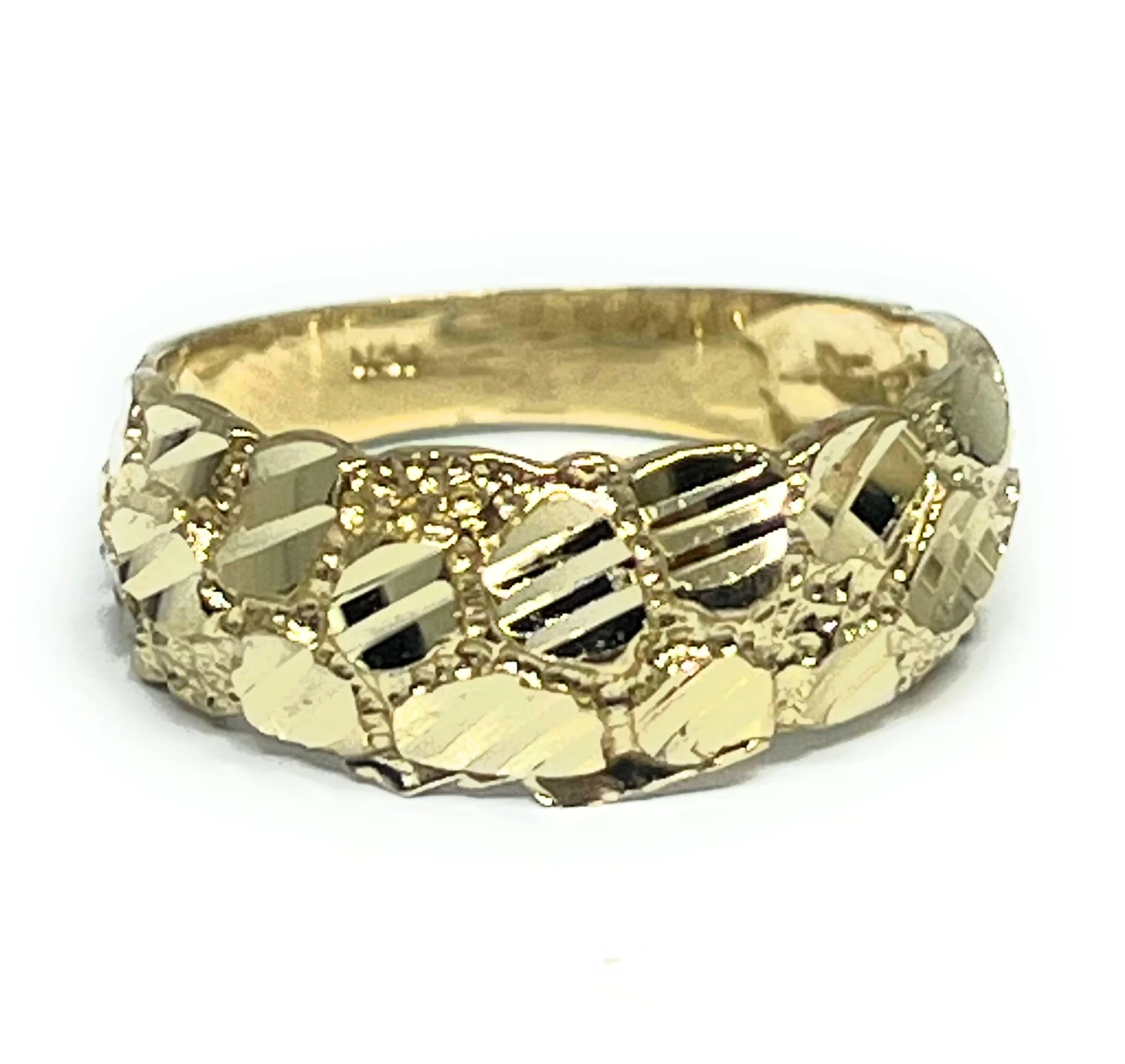 10k Solid Gold Yellow Classic Nugget Band Ring 6-7.5MM - Image 4