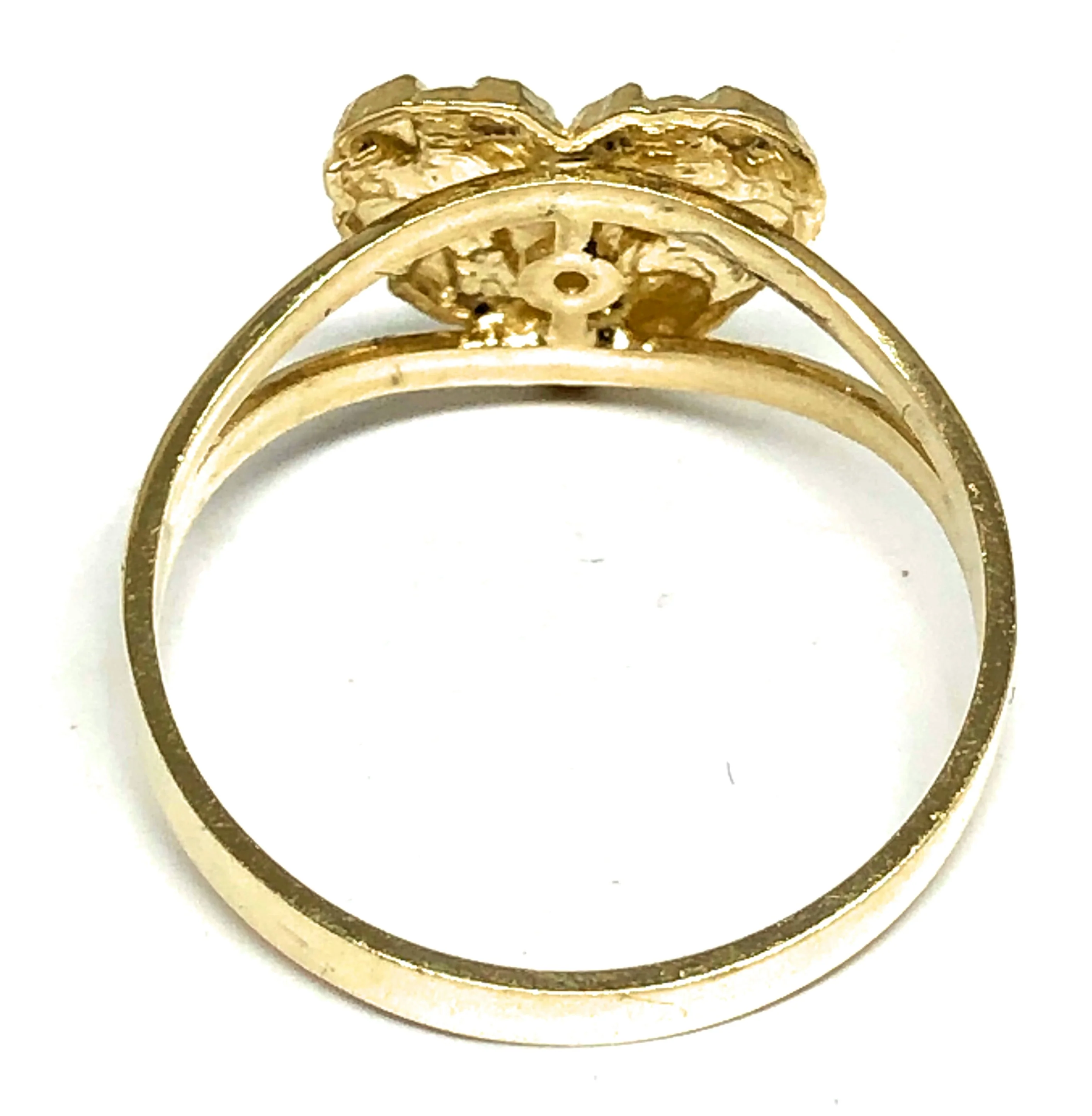 10k Solid Gold Yellow Classic Nugget Heart Ring (SM) - Image 4
