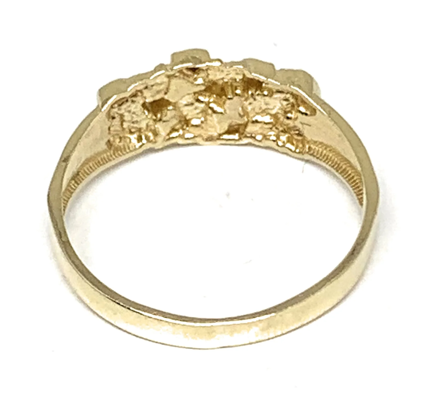 10k Solid Gold Yellow Classic Nugget Ring - Image 3