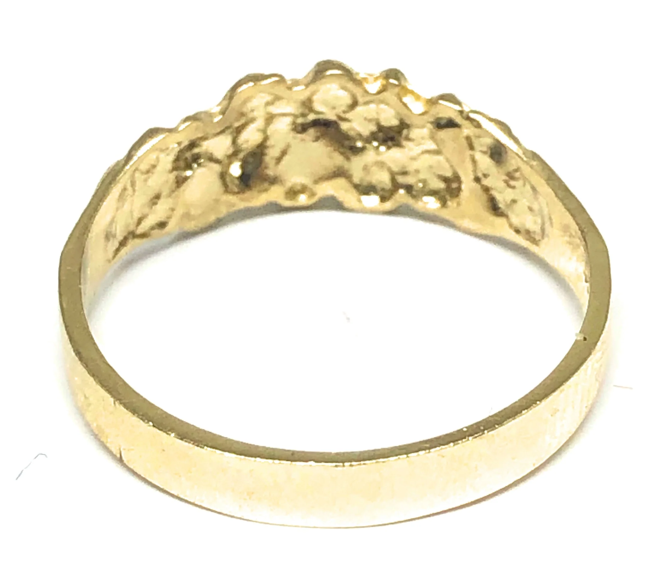 10k Solid Gold Yellow Classic Nugget Ring - Image 2