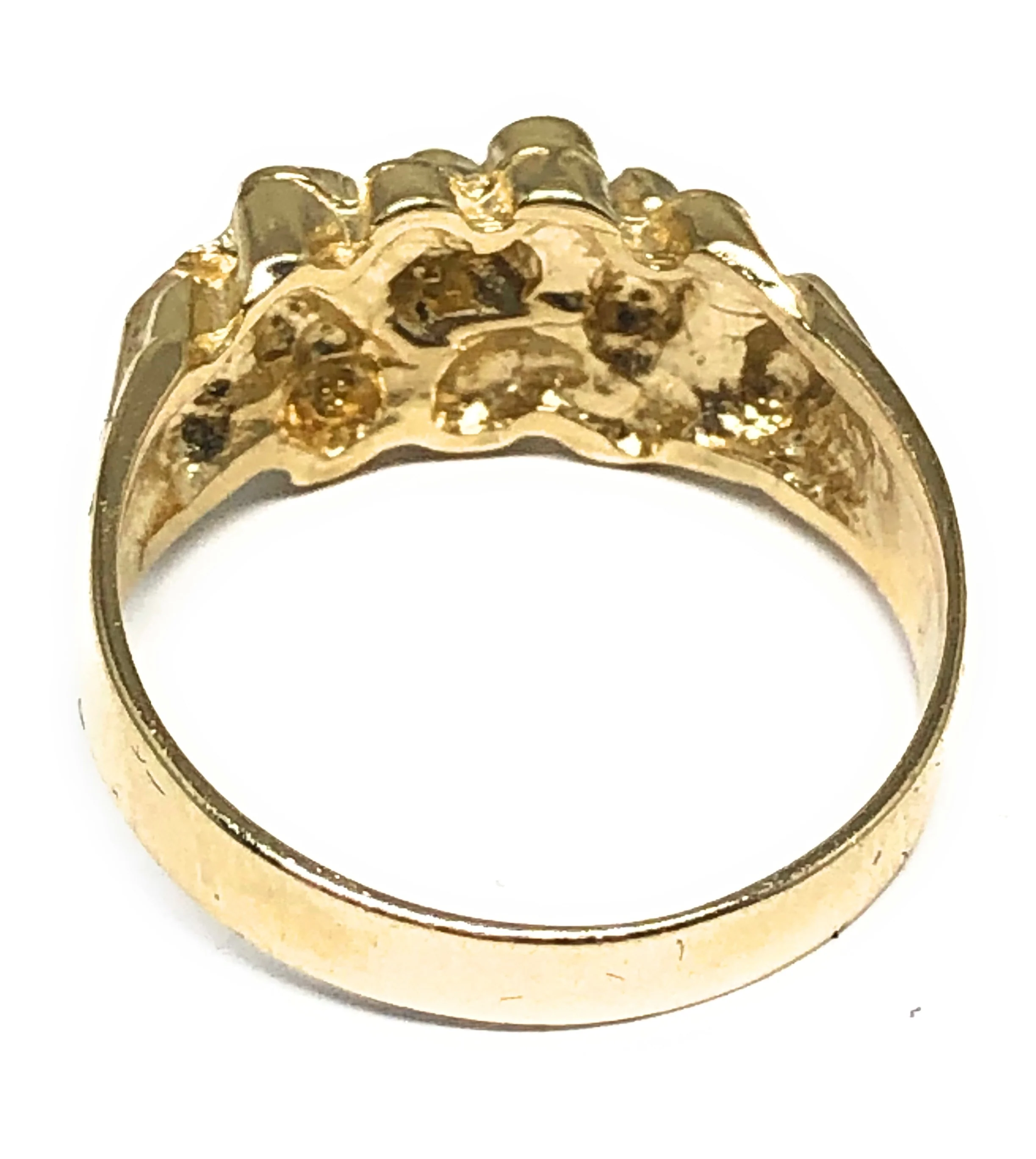 10k Solid Gold Yellow Classic Nugget Ring - Image 3