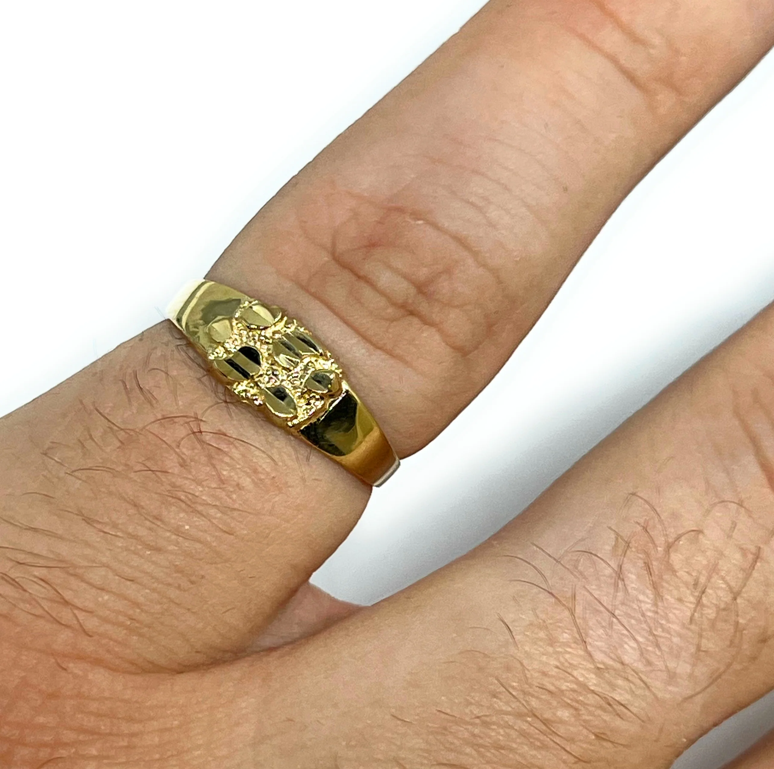 10k Solid Gold Yellow Classic Nugget Ring (SM) - Image 2