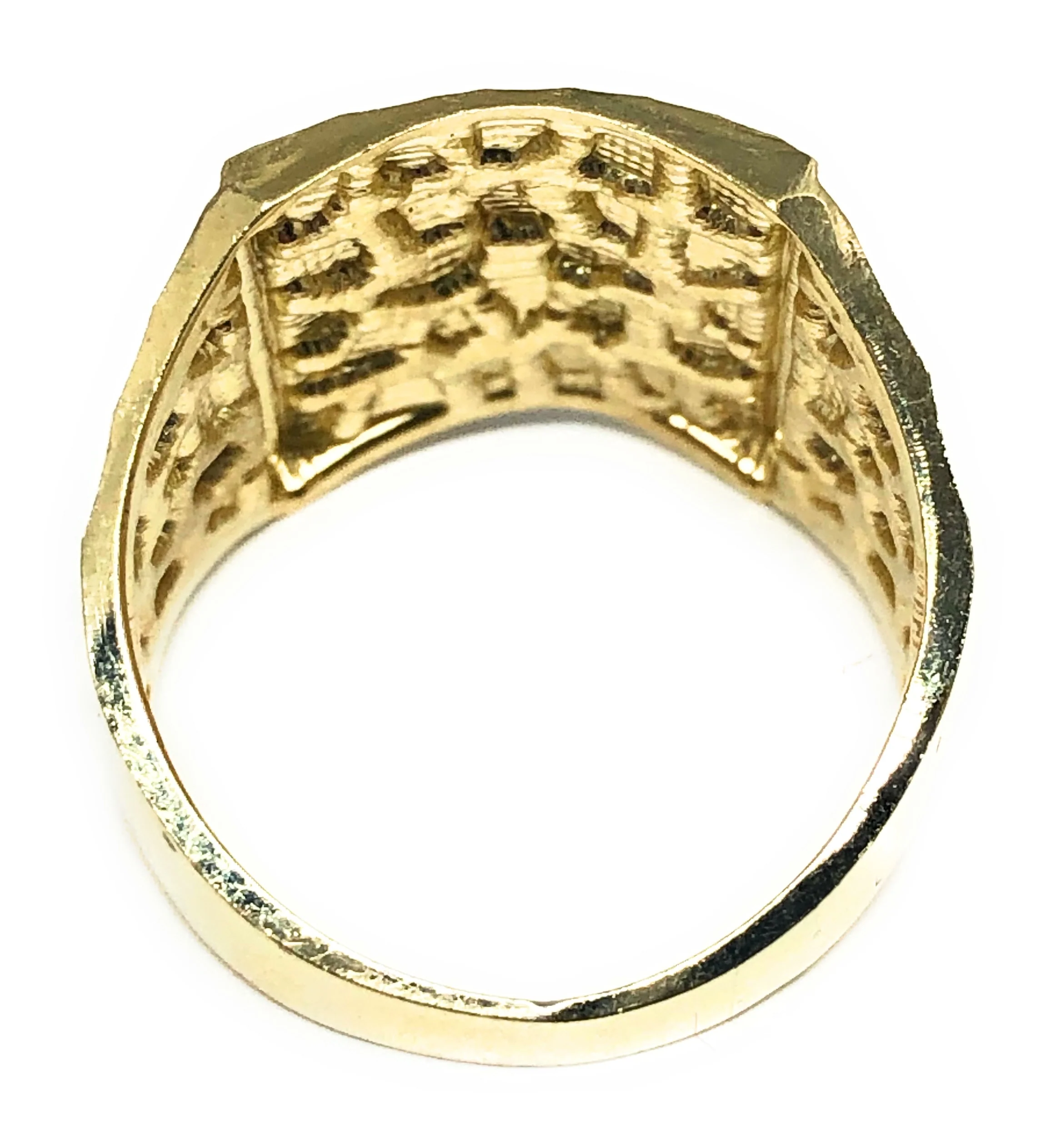 10k Solid Gold Yellow Classic Nugget Square Ring (LG) (5g) - Image 4