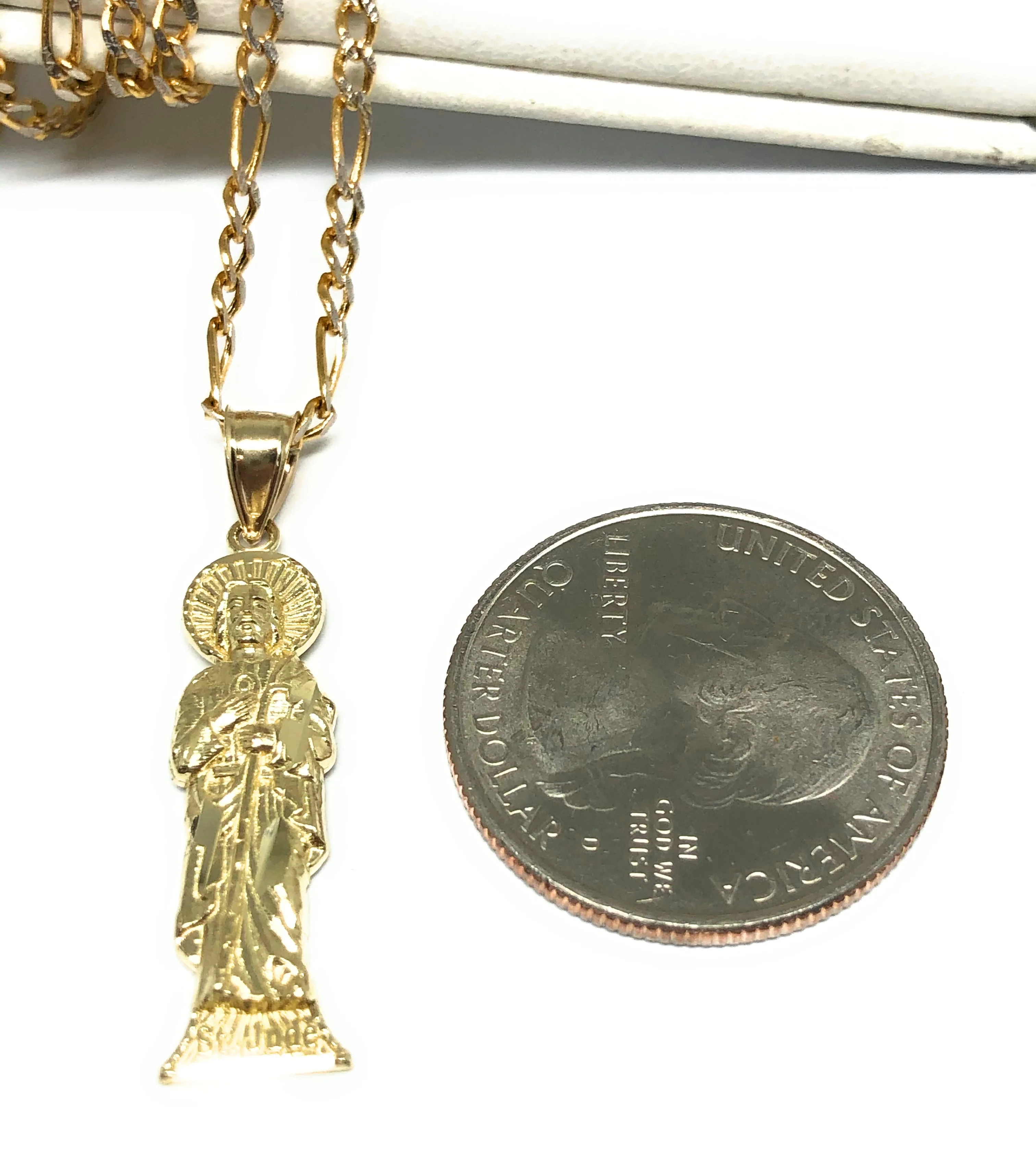 10k Solid Gold Yellow Classic Saan Judas Saaint Jude Pendant - Image 2