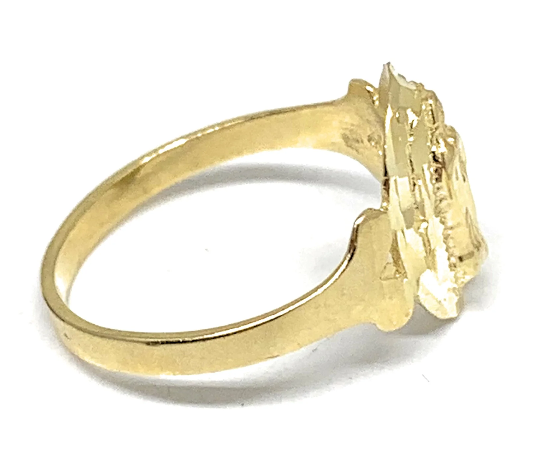 10k Solid Gold Yellow Classic Virrgin Mary Ring - Image 2
