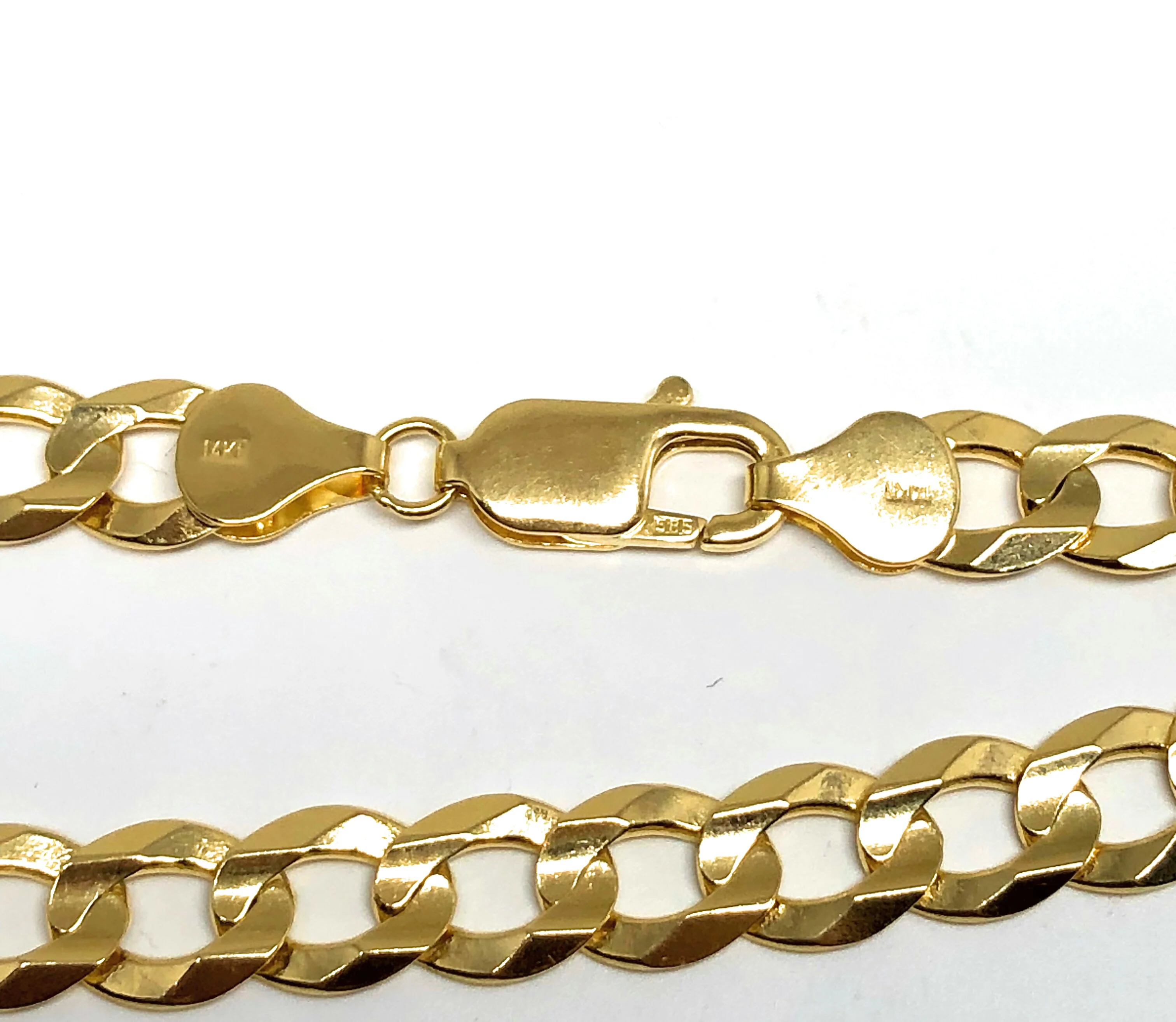 14k Solid Gold Yellow Cuban CURB Link Brracelet 8 inch 8mm Width - Image 3