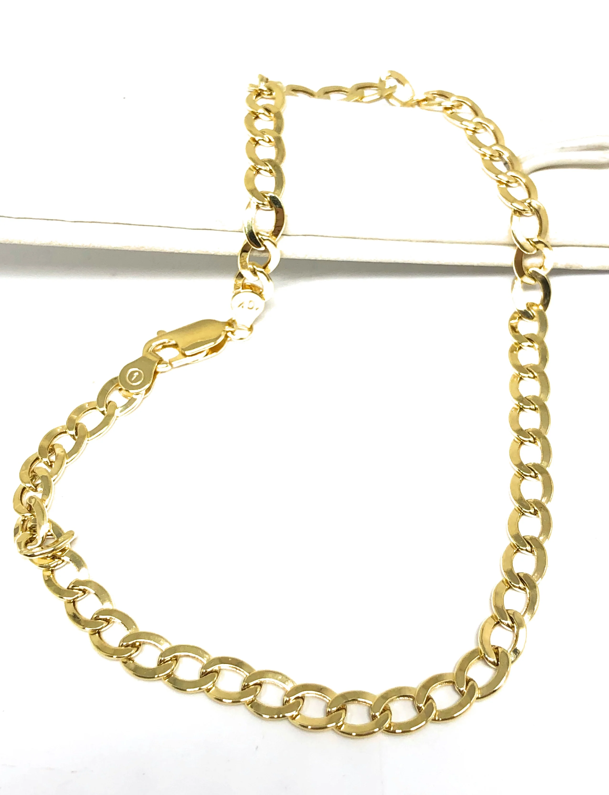 10k Solid Gold Yellow Cuban CURB Link Brracelet (or Anklet) 7-10 inch 4.8mm Width