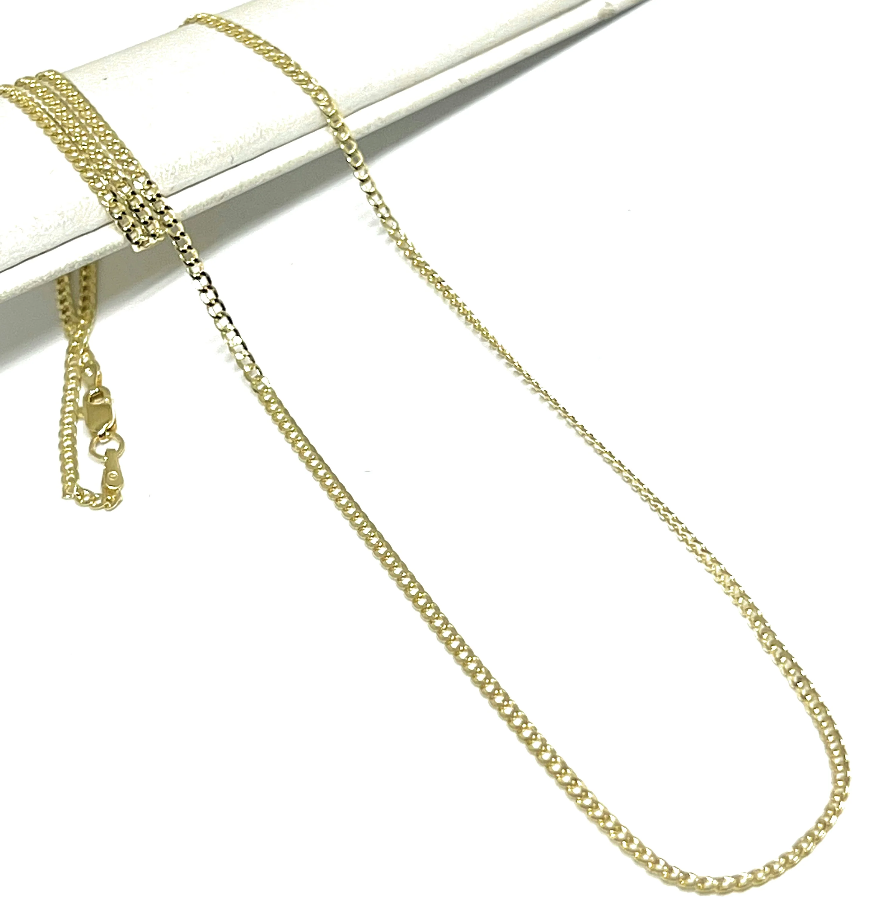 10k Solid Gold Yellow Cuban CURB Link Chain 16-24 inches 2mm (Full Solid Style)
