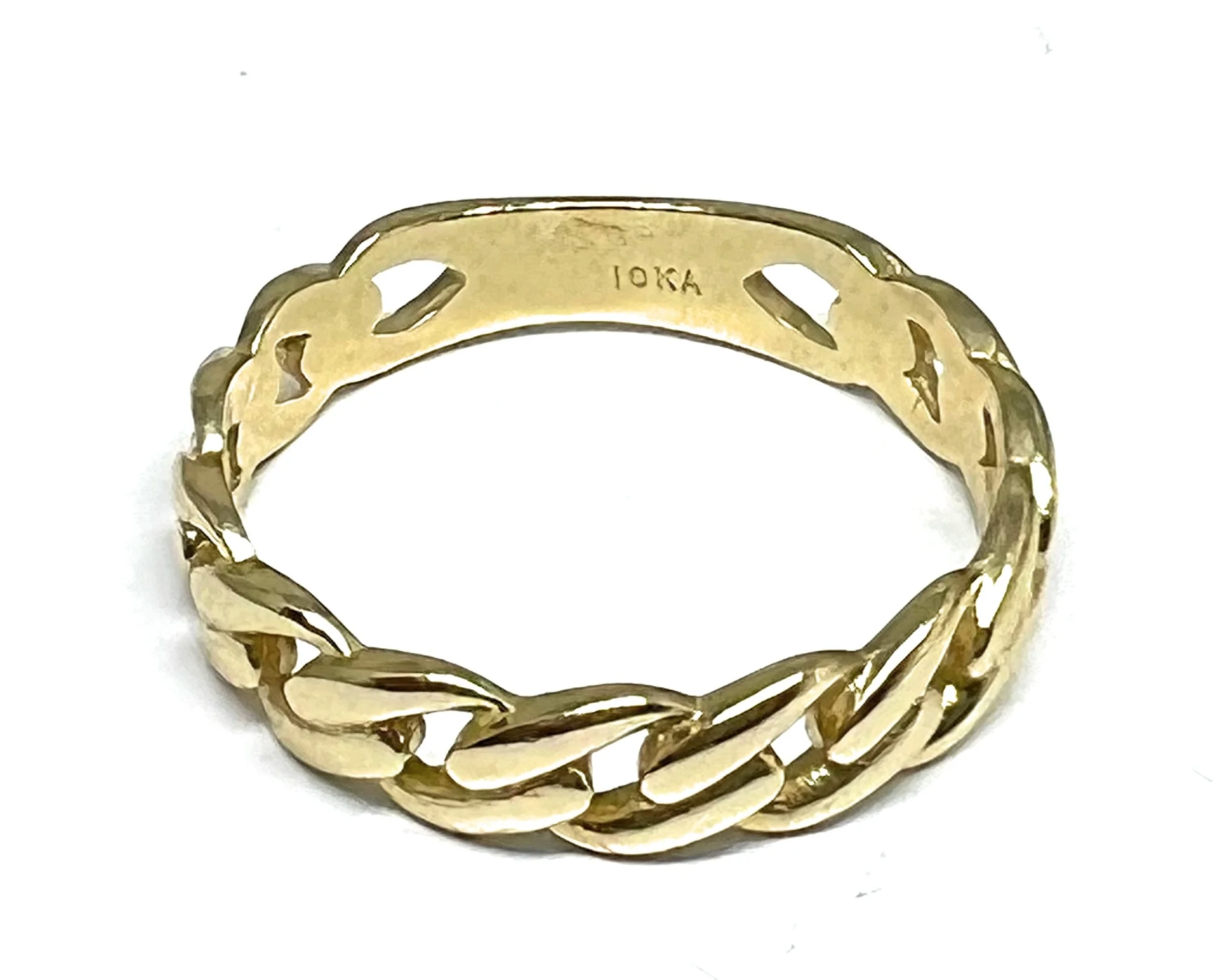 10k Solid Gold Yellow Cuban Link Ring