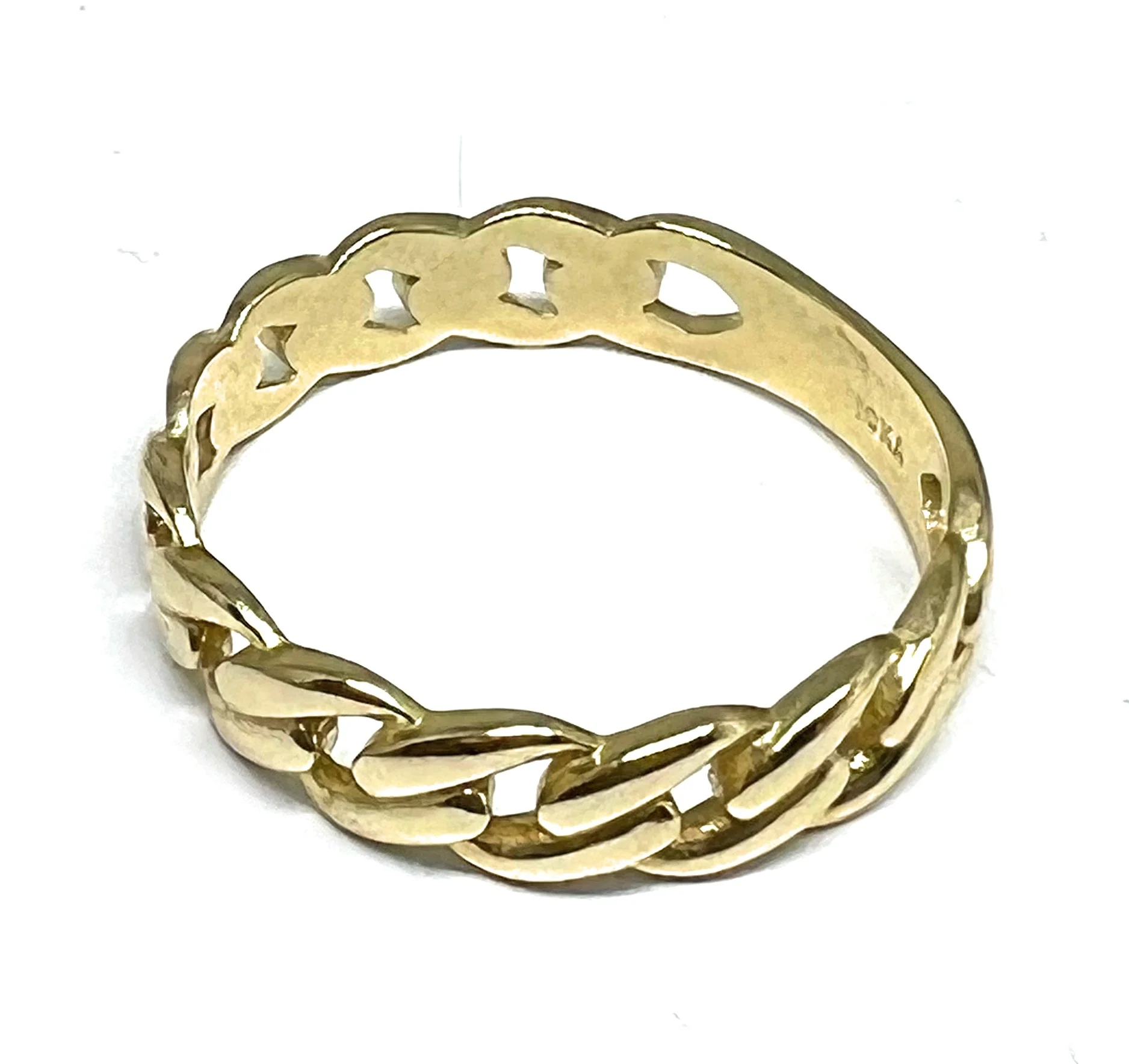 10k Solid Gold Yellow Cuban Link Ring - Image 2